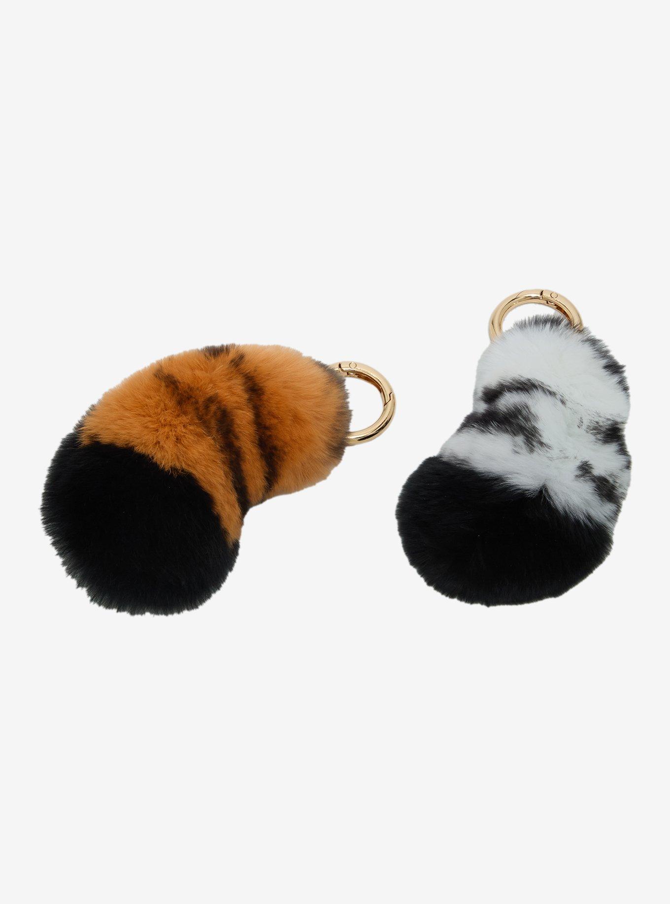 Tiger Tail Faux Fur Blind Assorted Keychain, , hi-res