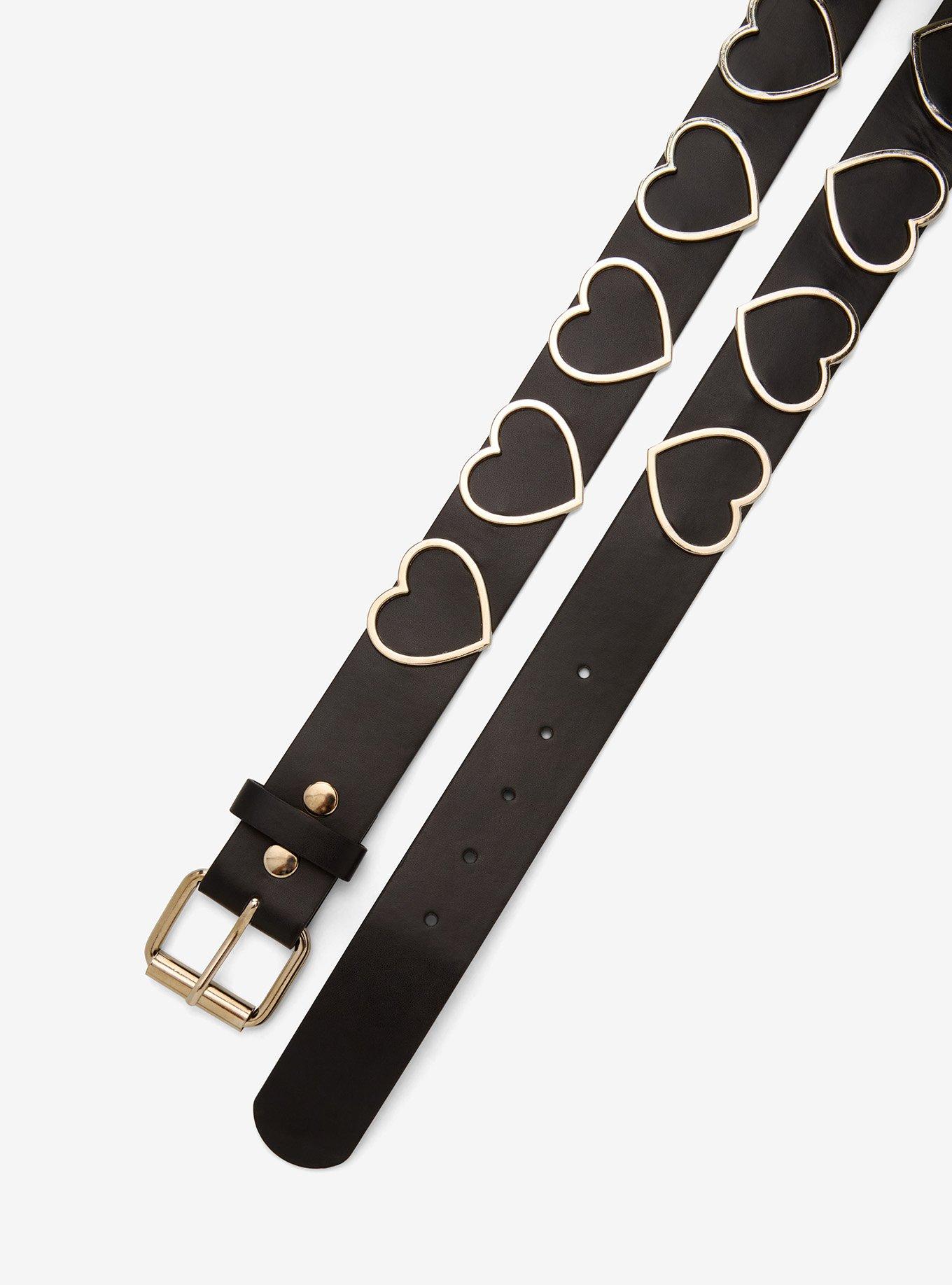 Black & Silver Heart Belt, , hi-res