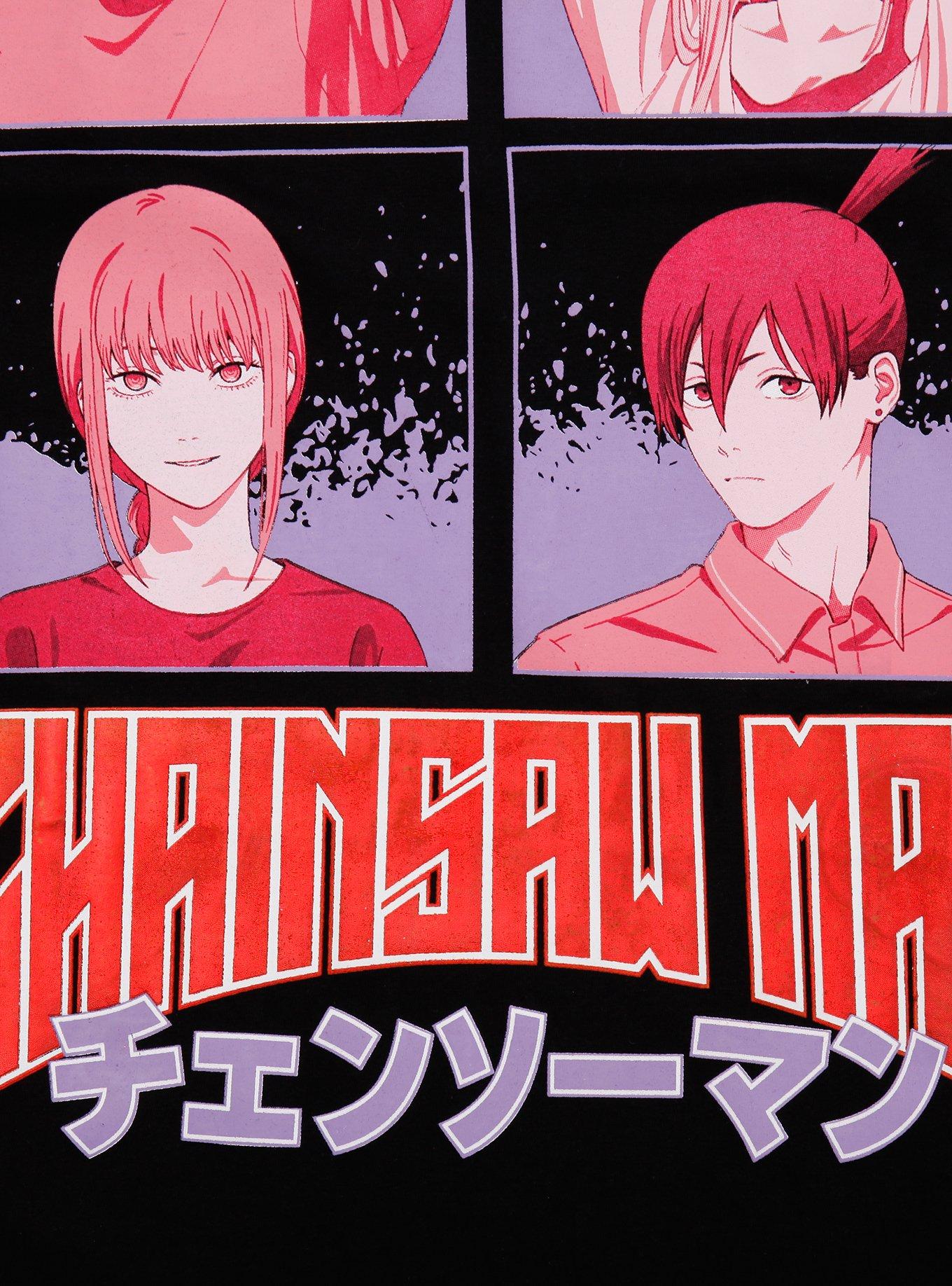 Chainsaw Man Tonal Group Grid Foil Girls T-Shirt, , hi-res
