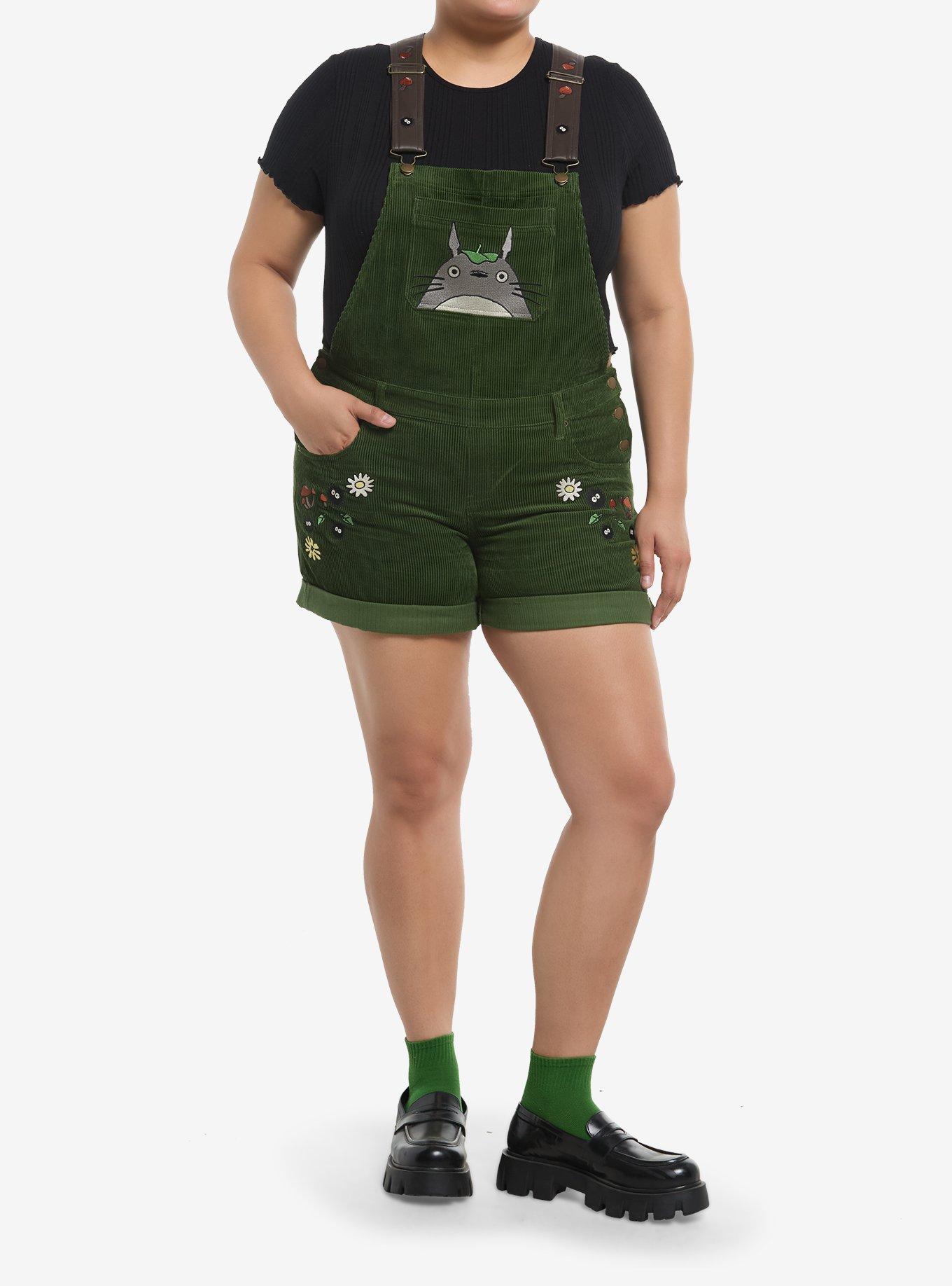 Studio Ghibli® My Neighbor Totoro Embroidered Corduroy Shortalls Plus Size, , hi-res