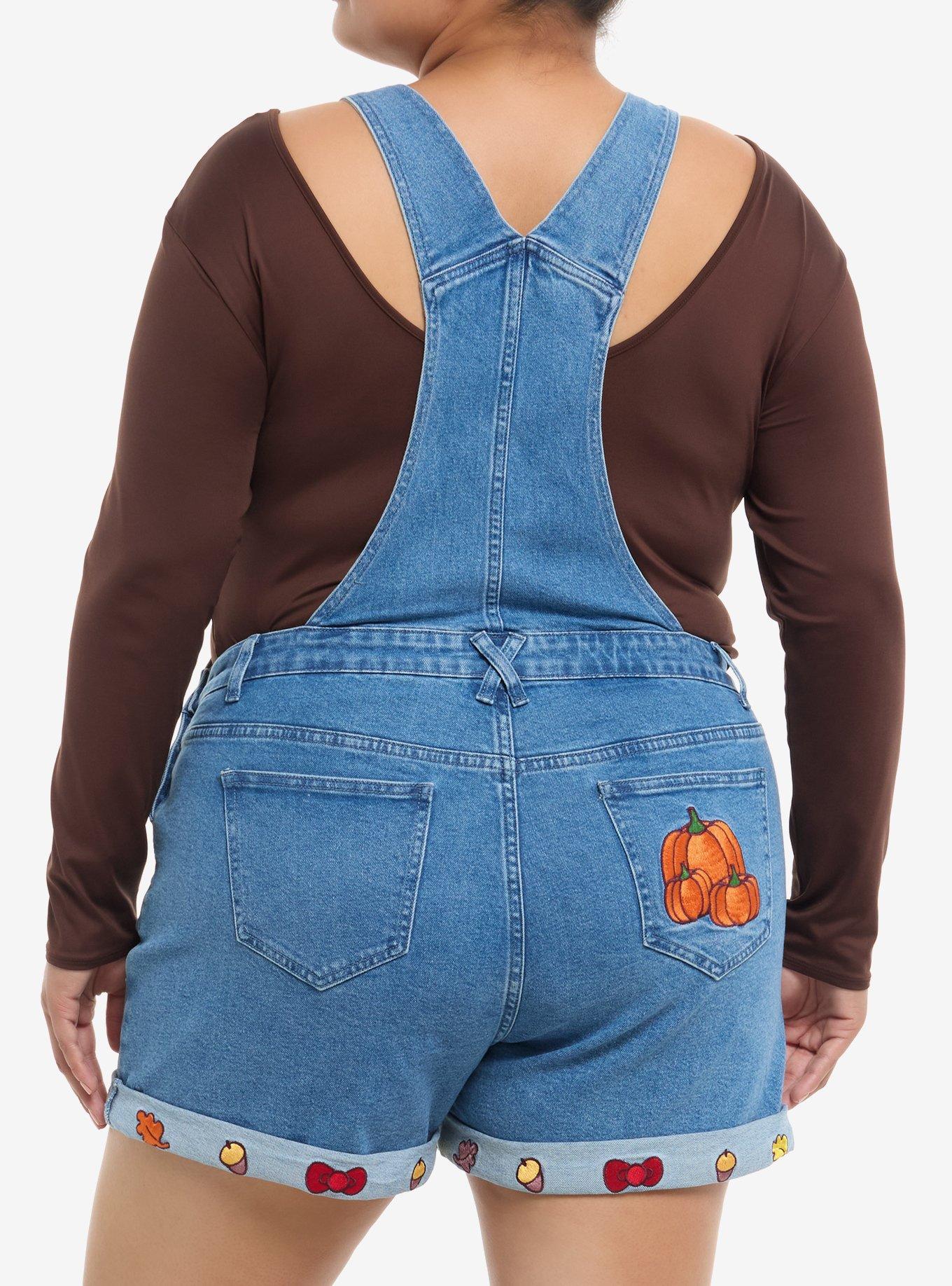 Hello Kitty Fall Denim Shortalls Plus Size, MULTI, alternate
