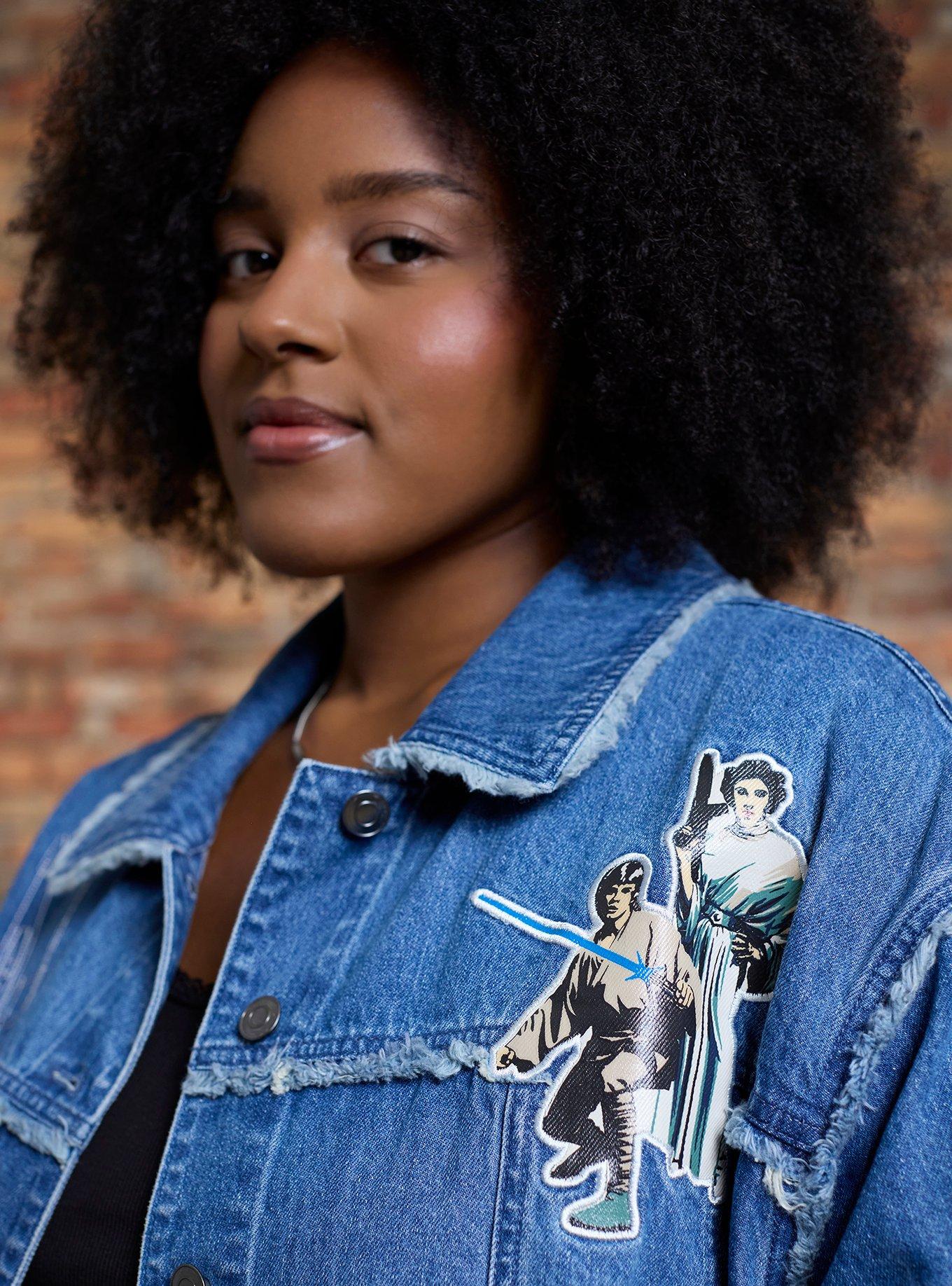 Her Universe Star Wars Characters Denim Jacket Plus Size Her Universe Exclusive, MULTI, alternate