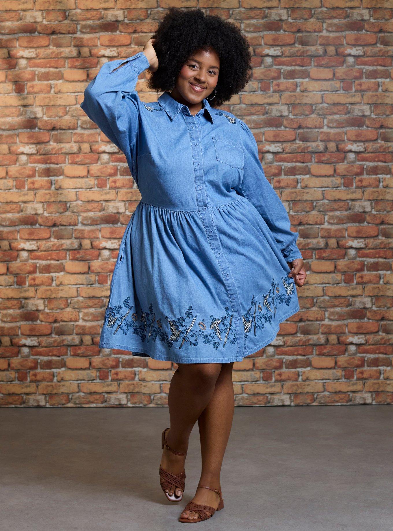Her Universe The Lord Of The Rings Icons Denim Dress Plus Size Her Universe Exclusive, , hi-res