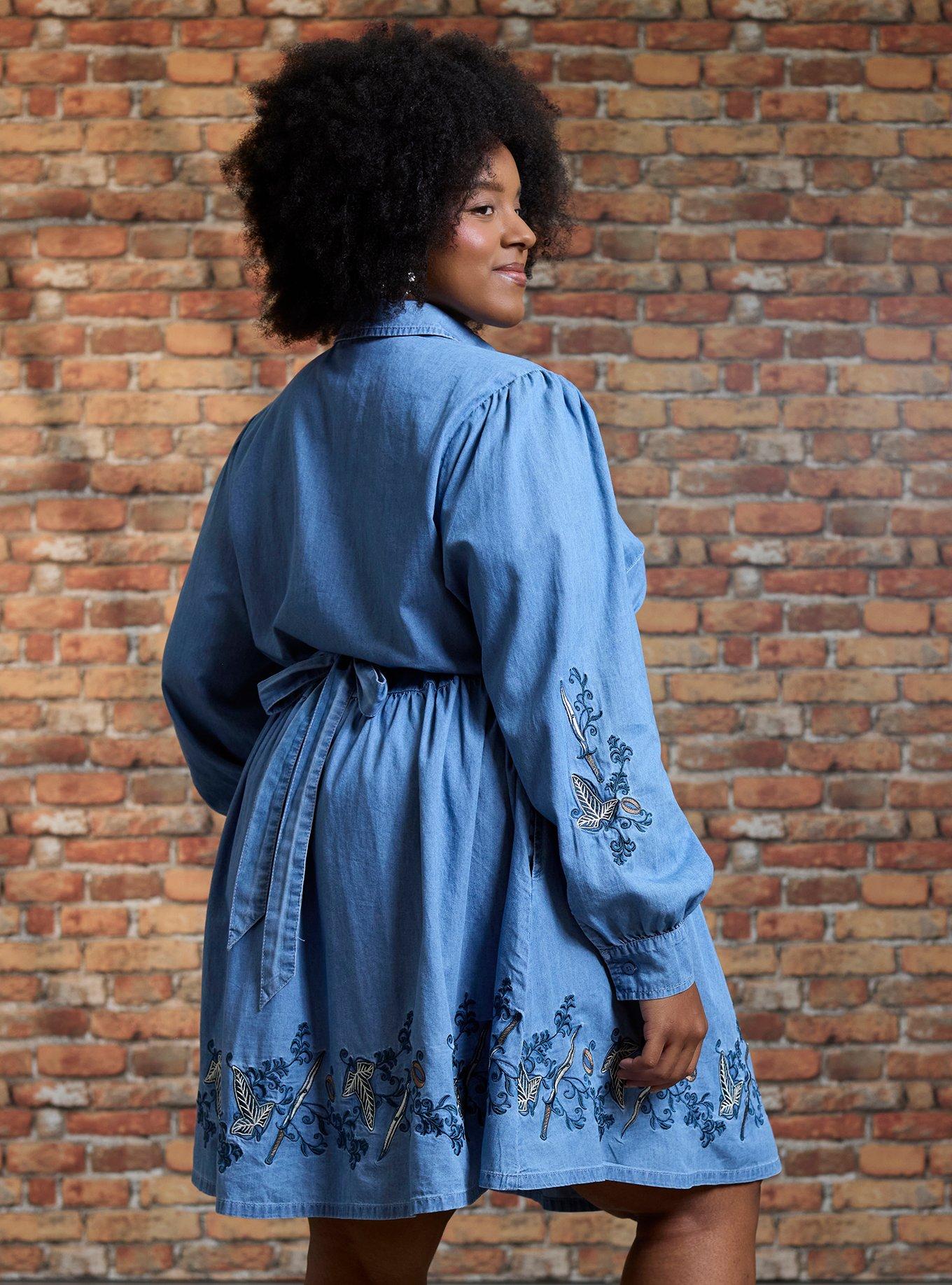 Her Universe The Lord Of The Rings Icons Denim Dress Plus Size Her Universe Exclusive, MULTI, alternate