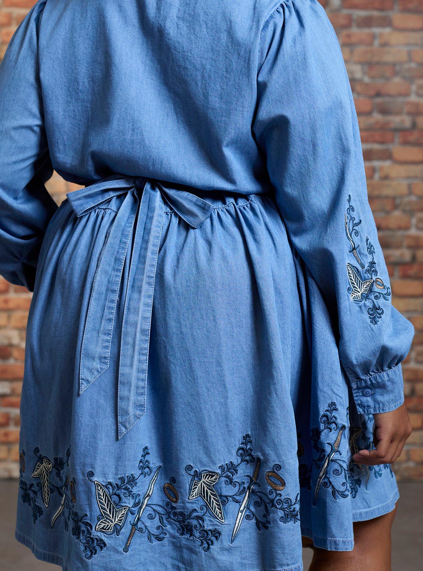 Her Universe The Lord Of The Rings Icons Denim Dress Plus Size Her Universe Exclusive, MULTI, alternate