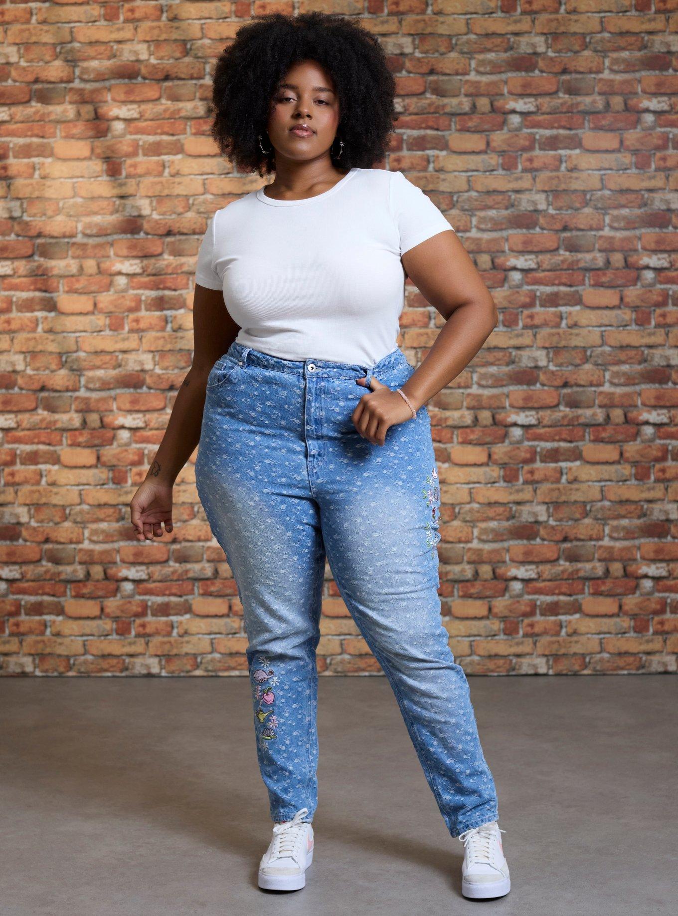 Her Universe Disney Princess Icons Mom Jeans Plus Size Her Universe Exclusive, MULTI, alternate