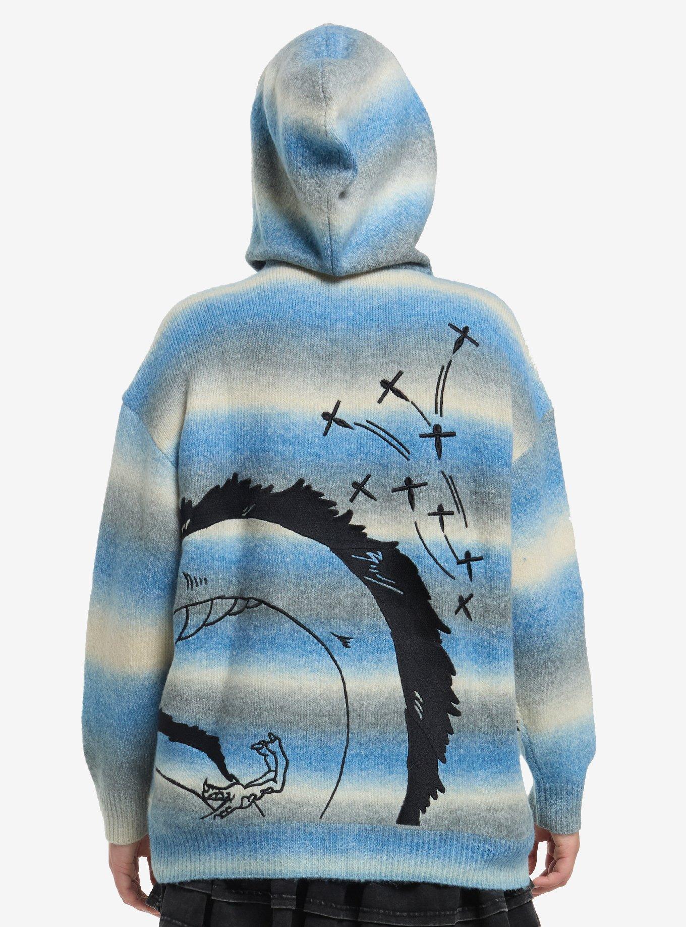 Her Universe Studio Ghibli® Spirited Away Haku Marled Stripe Oversized Knit Hoodie, , hi-res