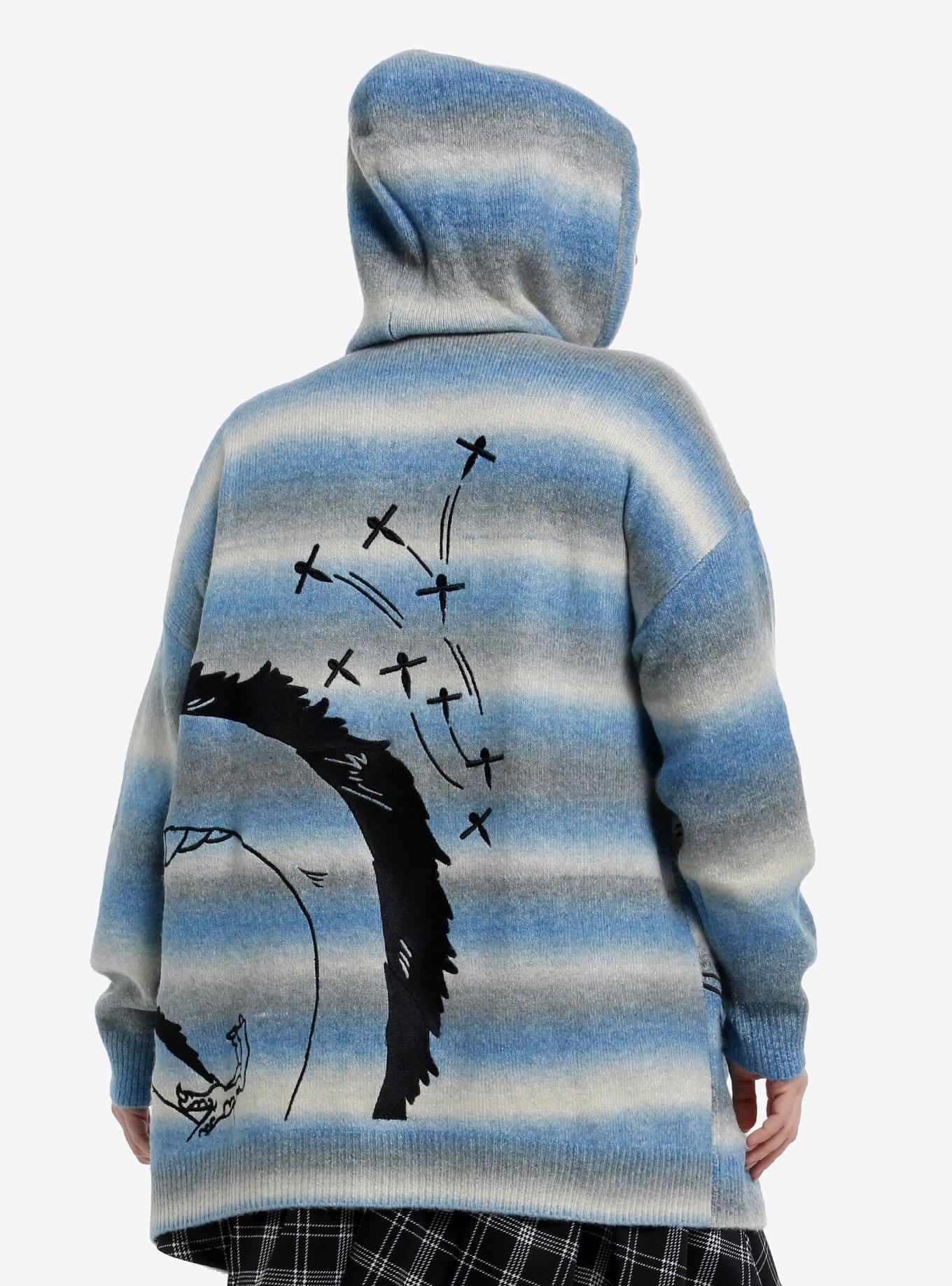 Her Universe Studio Ghibli® Spirited Away Haku Marled Stripe Oversized Knit Hoodie Plus Size, , hi-res