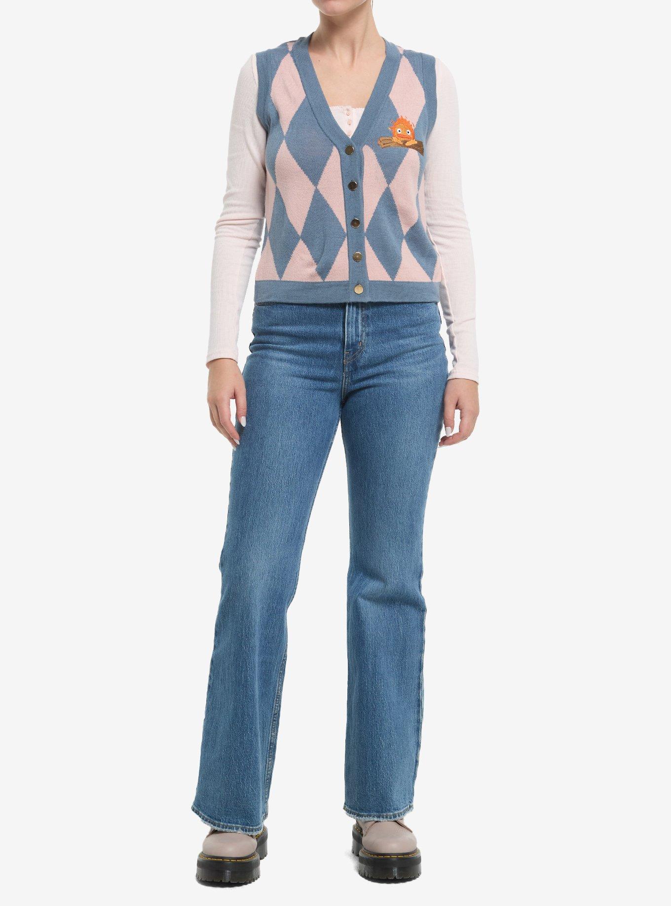 Her Universe Studio Ghibli® Howl's Moving Castle Calcifer Argyle Crop Sweater Vest, , hi-res