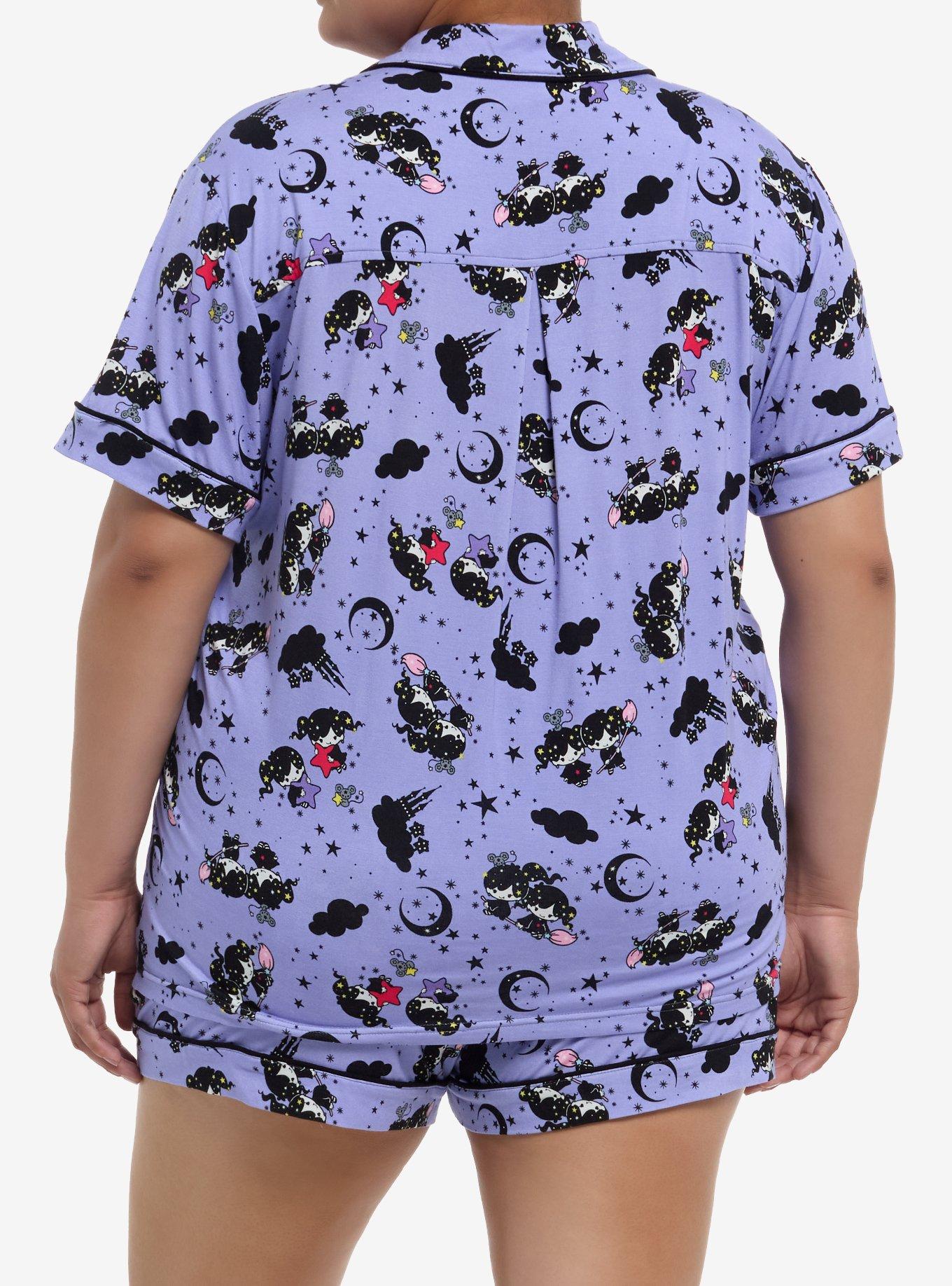Magical Twin Comets Celestial Girls Pajama Set Plus Size, LAVENDER, alternate