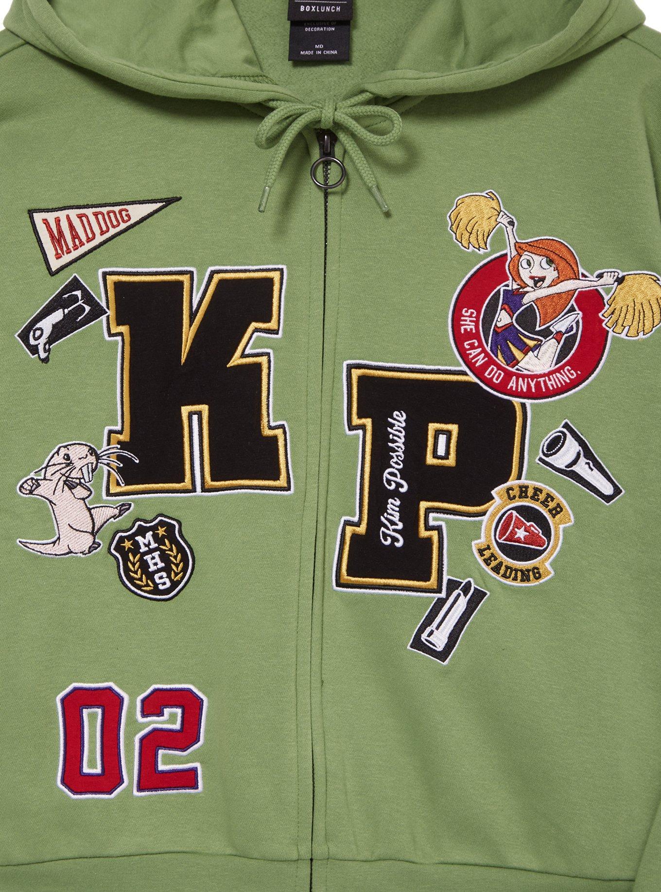 Disney Kim Possible Icon Patches Crop Zippered Hoodie, , hi-res