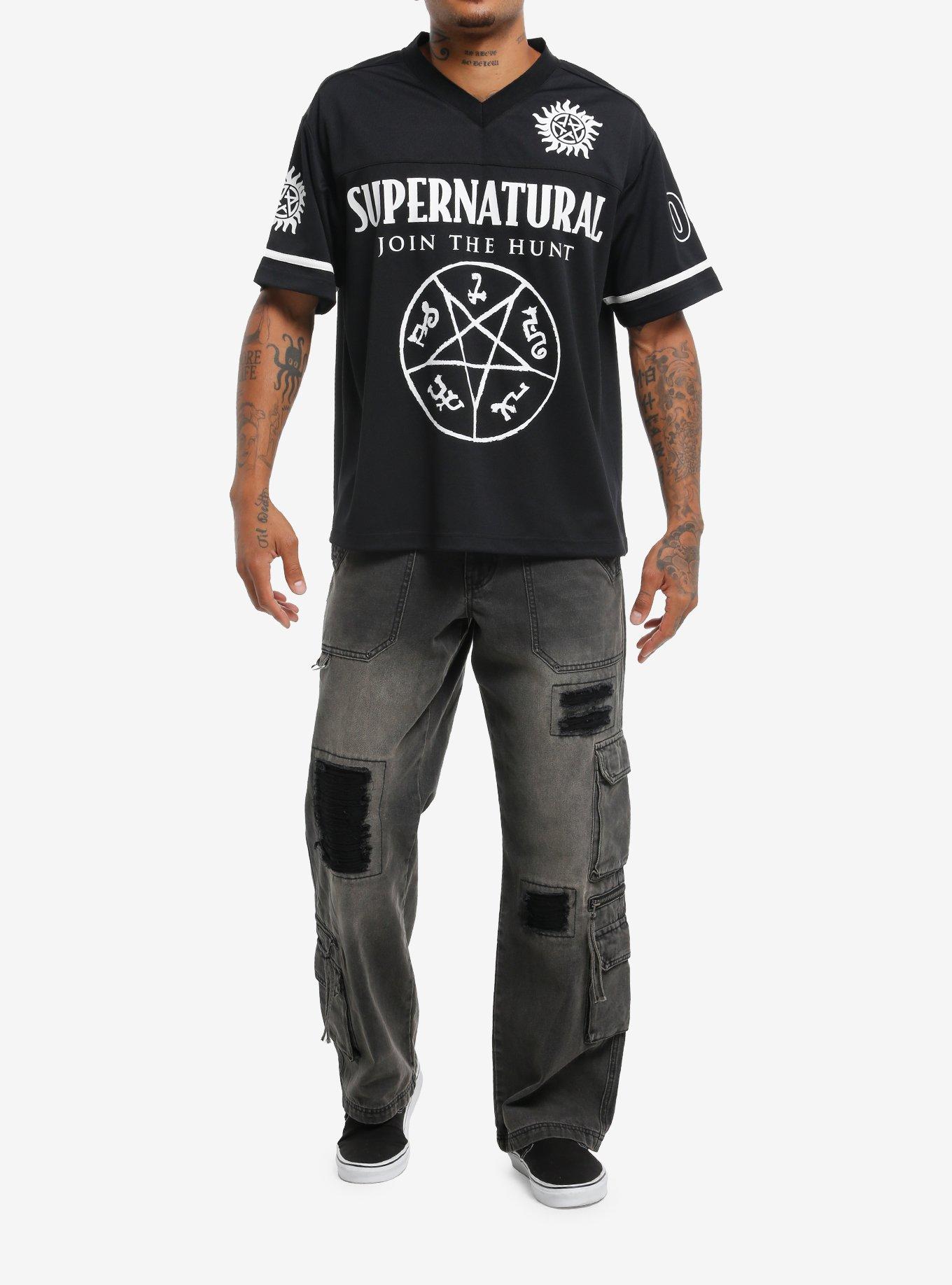 Supernatural Winchester Brothers Football Jersey, BLACK, alternate