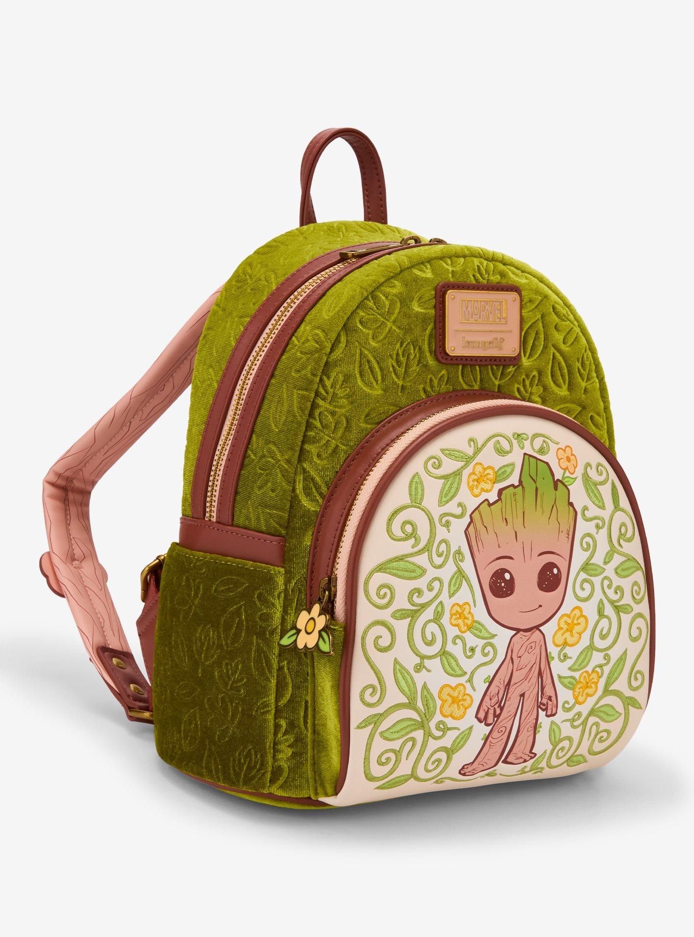 Loungefly Marvel Guardians of The Galaxy Groot Floral Velvet Mini Backpack - BoxLunch Exclusive, , hi-res