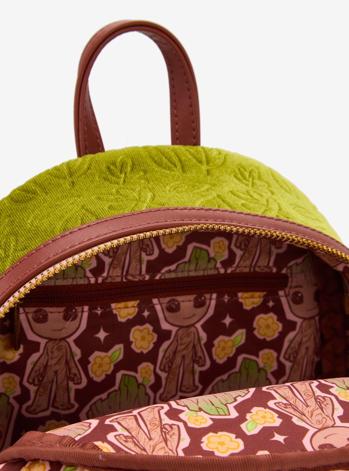 Loungefly Marvel Guardians of The Galaxy Groot Floral Velvet Mini Backpack - BoxLunch Exclusive