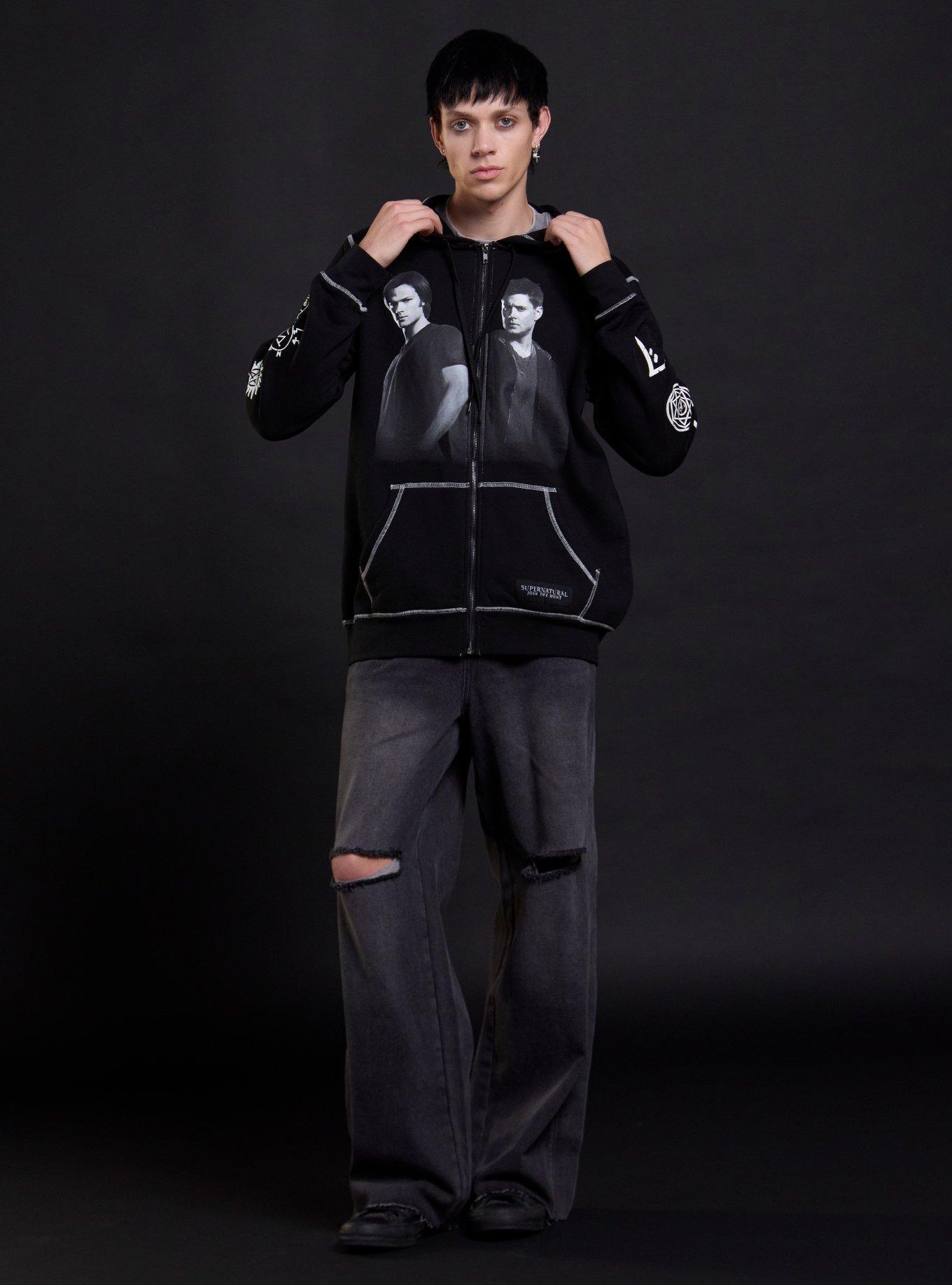 Supernatural Winchesters Icons Glow-In-The-Dark Hoodie, BLACK, alternate
