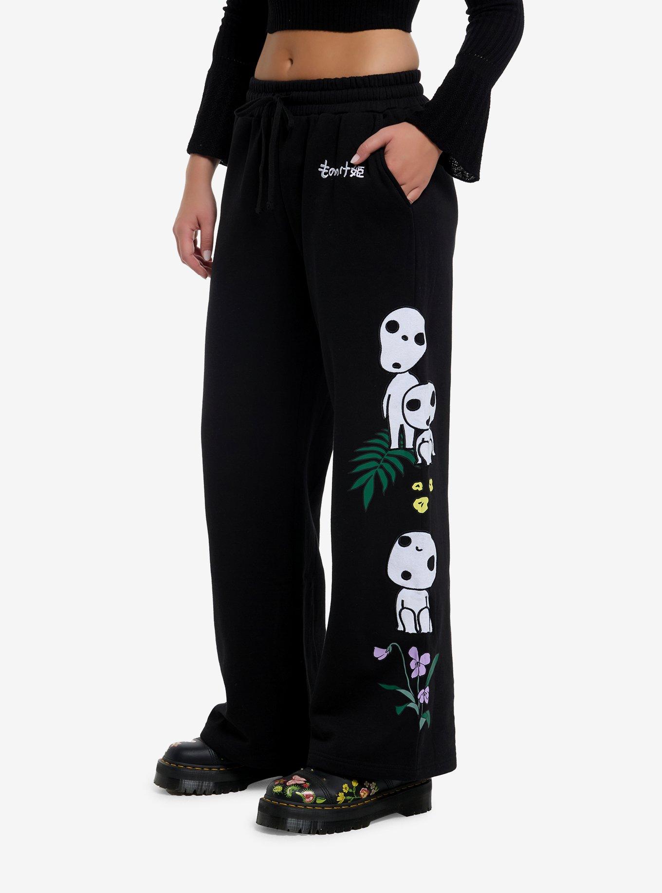 Studio Ghibli® Princess Mononoke Kodama Wide Leg Lounge Pants, BLACK, alternate