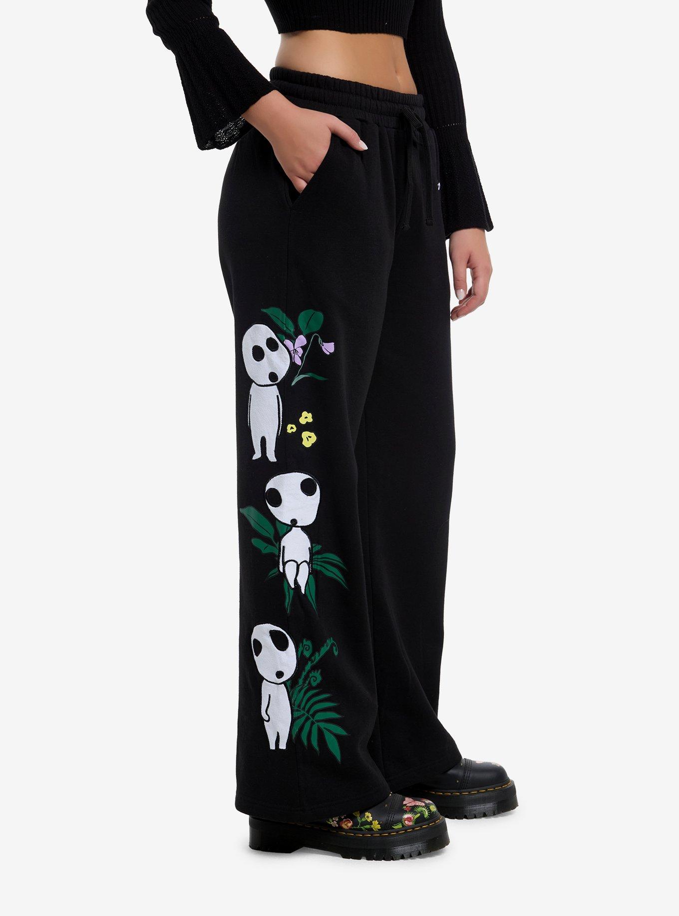 Studio Ghibli® Princess Mononoke Kodama Wide Leg Lounge Pants, BLACK, alternate