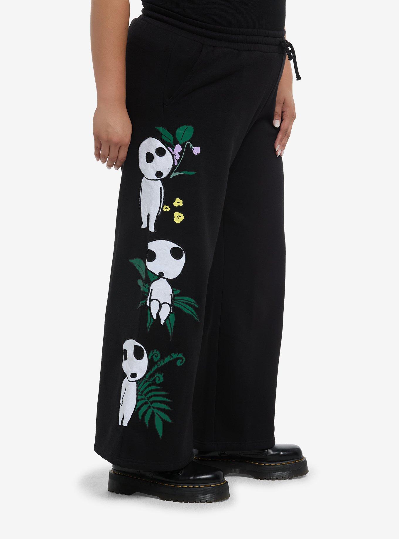 Studio Ghibli® Princess Mononoke Kodama Wide Leg Lounge Pants Plus Size, BLACK, alternate