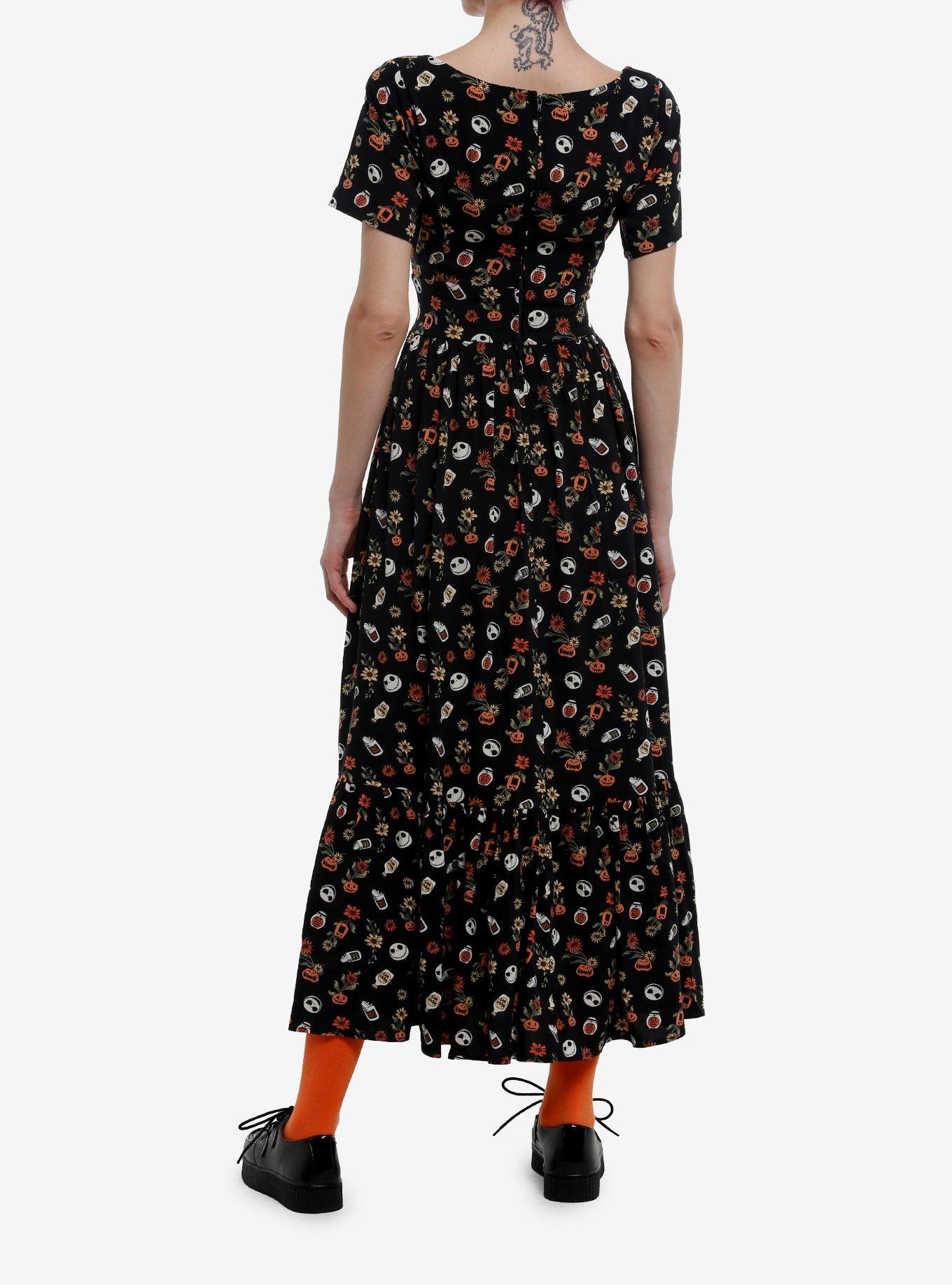 Her Universe The Nightmare Before Christmas Floral Lace-Up Maxi Dress, , hi-res