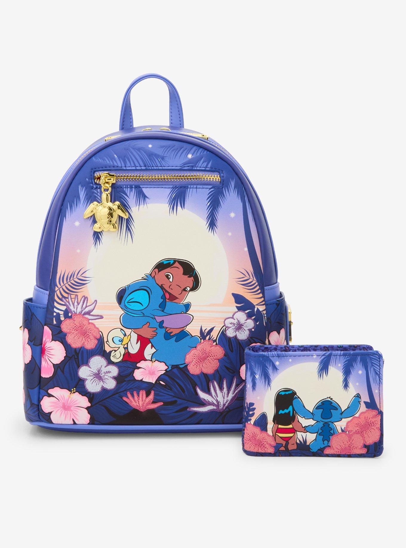 Loungefly Disney Lilo & Stitch Floral Sunset Scene Mini Backpack (BoxLunch 10th Anniversary Edition) - BoxLunch Exclusive