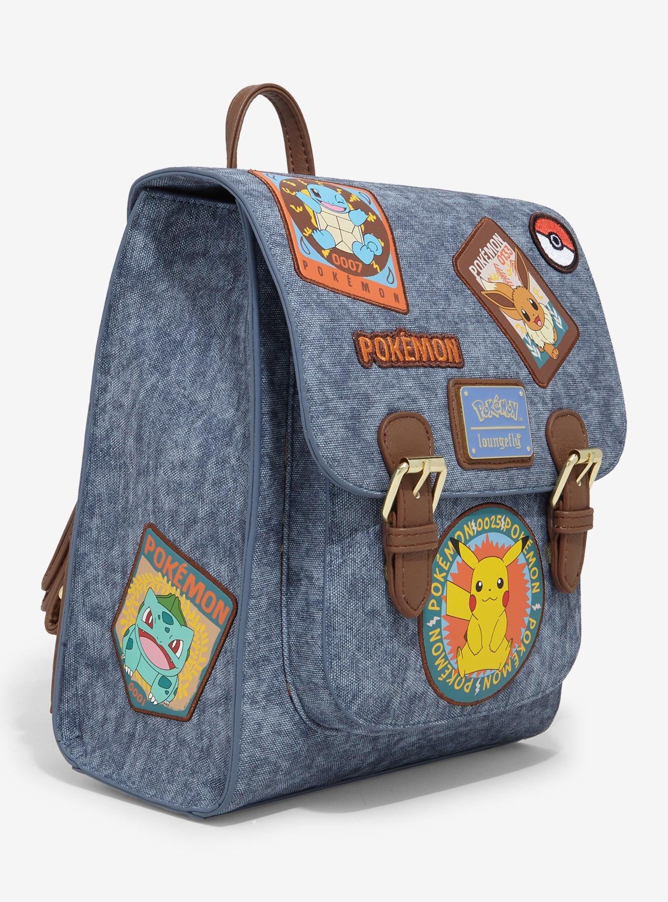 Loungefly Pokémon Patches Denim Mini Backpack - BoxLunch Exclusive, , hi-res