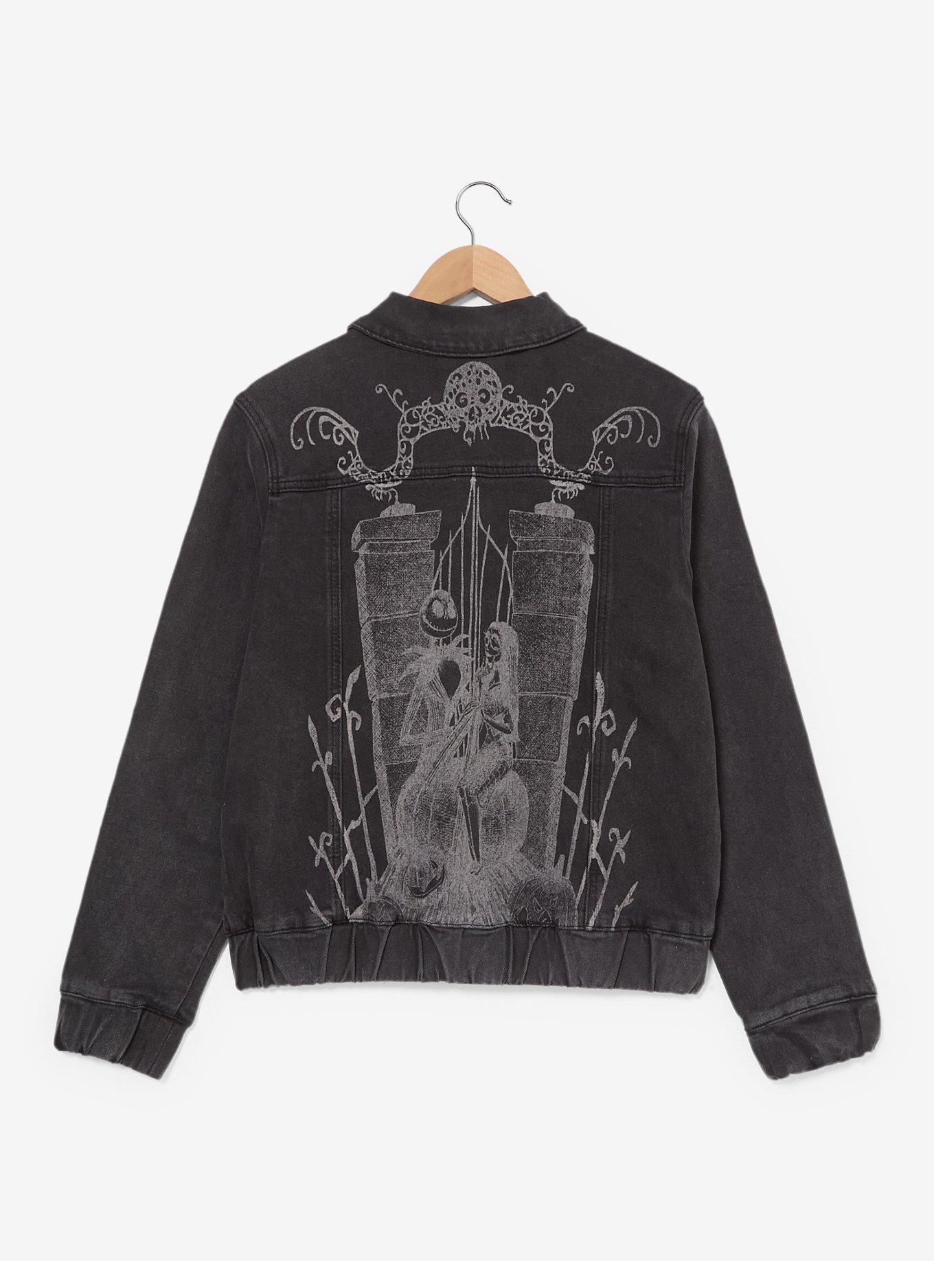 Disney The Nightmare Before Christmas Tonal Jack & Sally Denim Women's Work Jacket - BoxLunch Exclusive, , hi-res