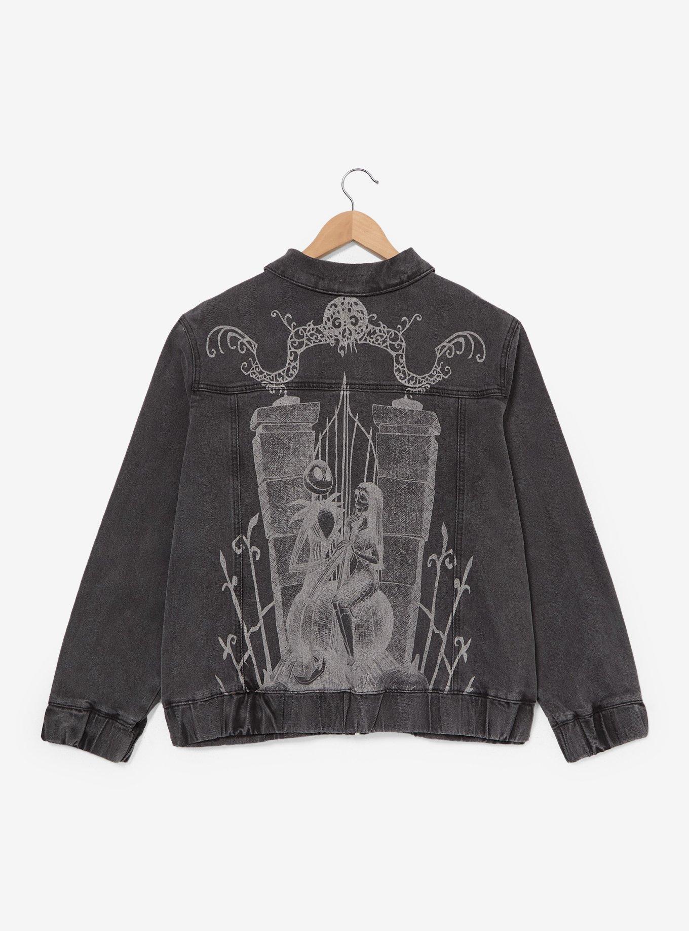 Disney The Nightmare Before Christmas Tonal Jack & Sally Denim Women's Plus Size Work Jacket - BoxLunch Exclusive, , hi-res