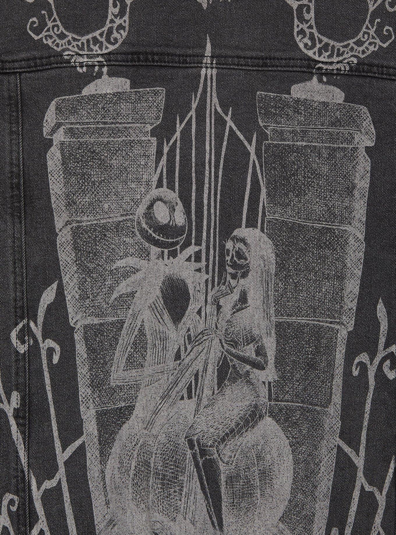 Disney The Nightmare Before Christmas Tonal Jack & Sally Denim Women's Plus Size Work Jacket - BoxLunch Exclusive, DENIM, alternate