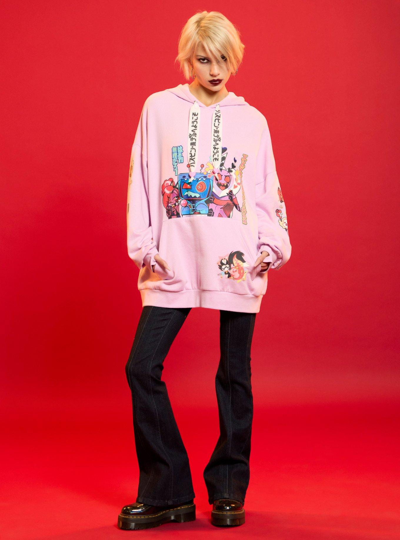 Hazbin Hotel The Vees Arcade Girls Oversized Hoodie, MULTI, alternate