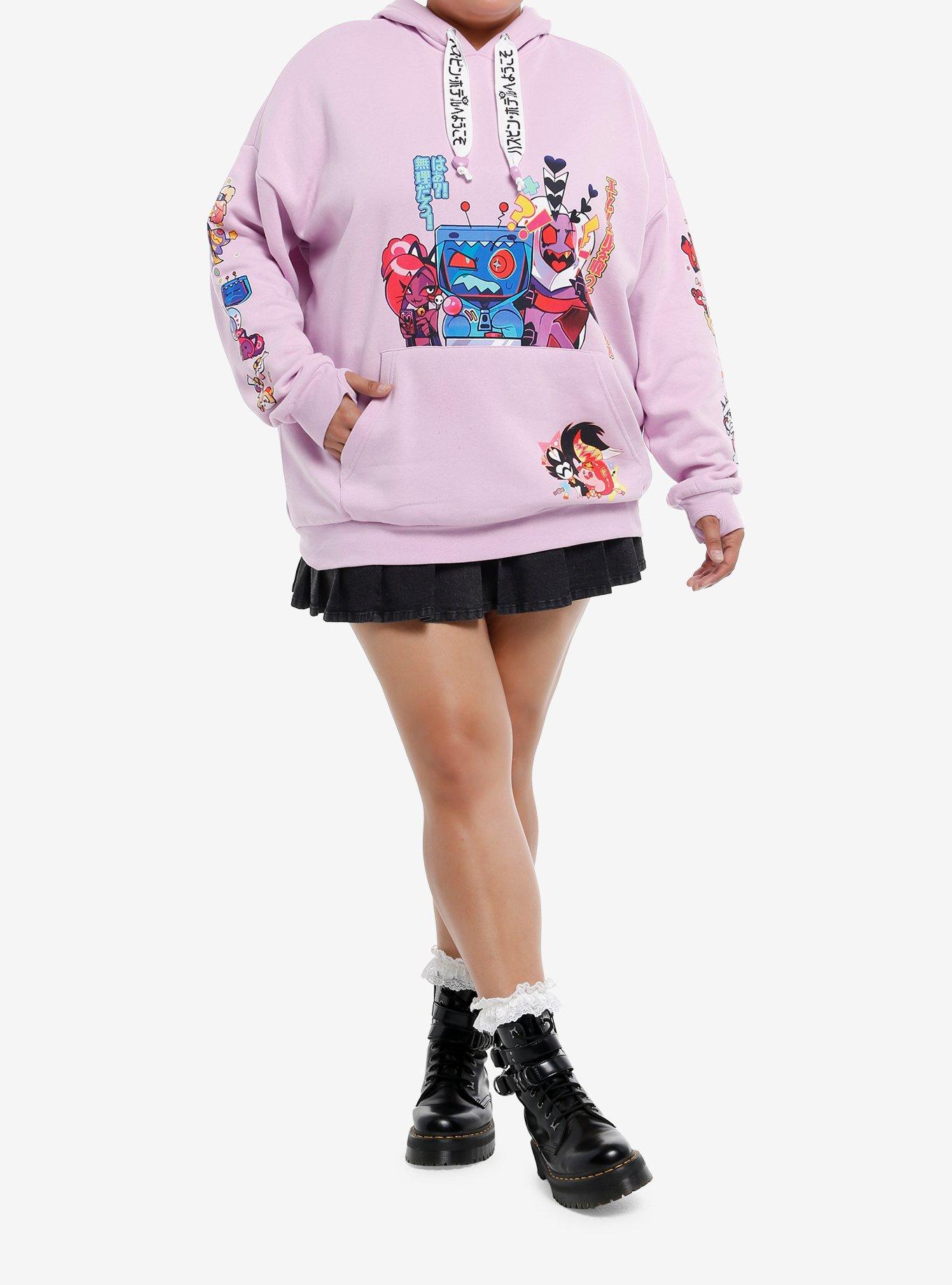 Hazbin Hotel The Vees Arcade Girls Oversized Hoodie Plus Size, MULTI, alternate