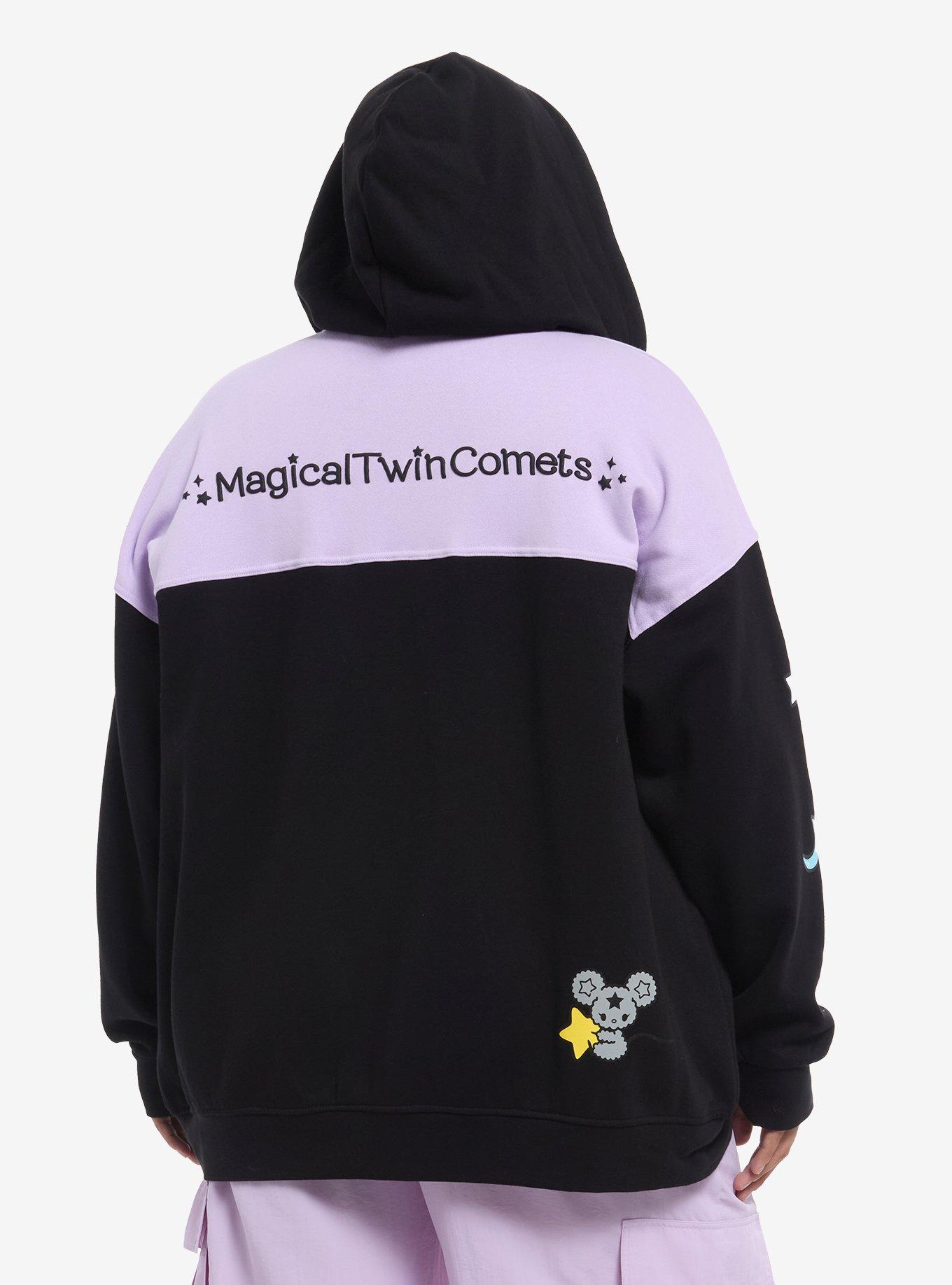 Magical Twin Comets Grommet Strap Color-Block Girls Oversized Hoodie Plus Size, , hi-res