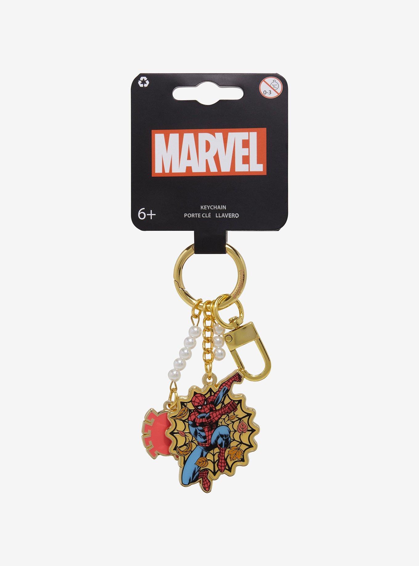 Loungefly Marvel Spider-Man Pearl Multi-Charm Keychain - BoxLunch Exclusive, , alternate