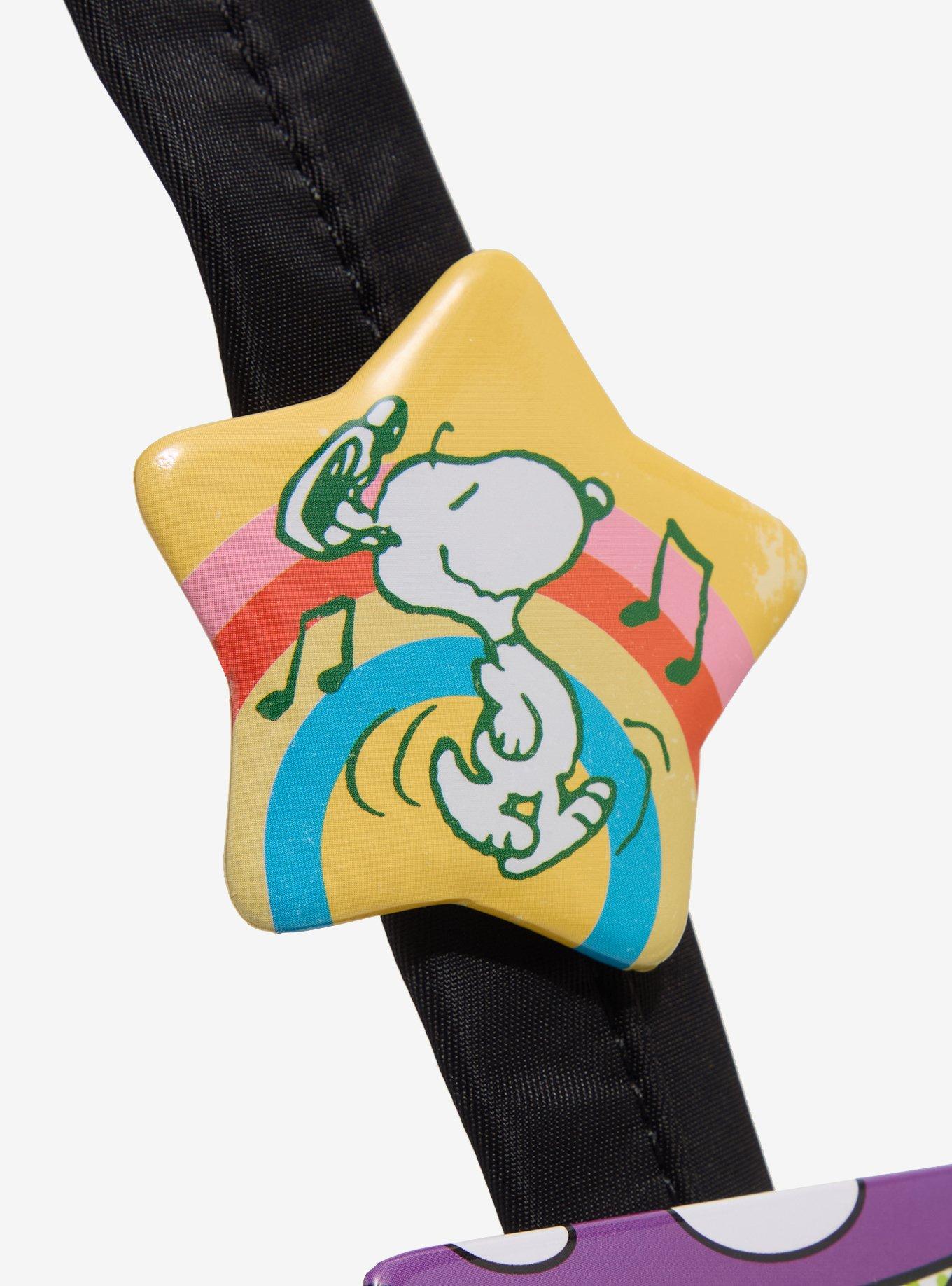 Peanuts Snoopy Dancing Rainbow Star Button Pin, , hi-res
