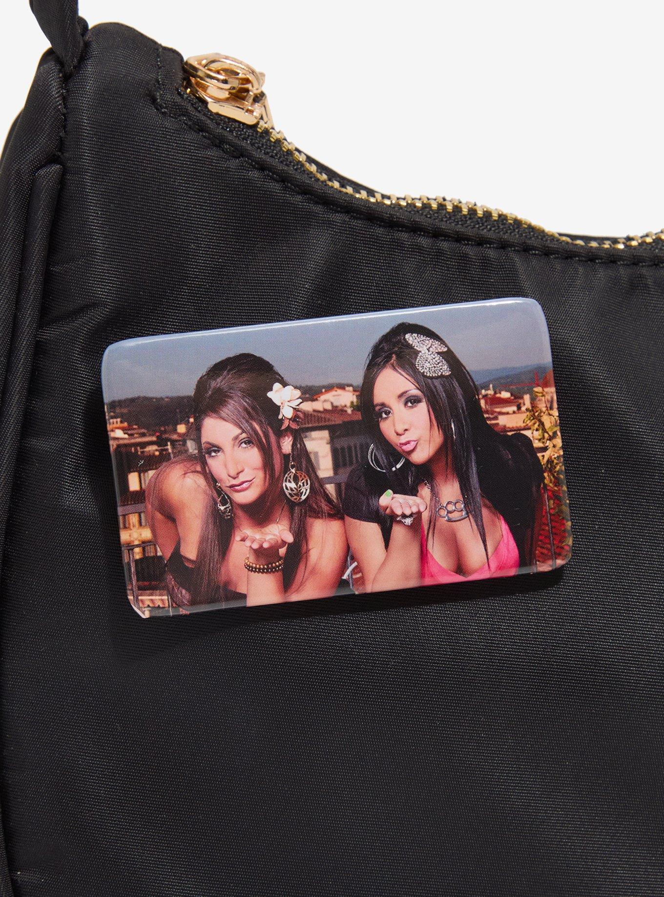 Jersey Shore Snooki & Deena Kiss Rectangle Button Pin, , alternate