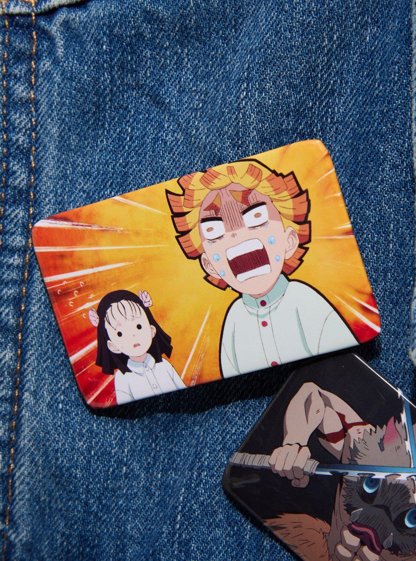 Demon Slayer: Kimetsu no Yaiba Zenitsu Scene Rectangle Button Pin, , alternate