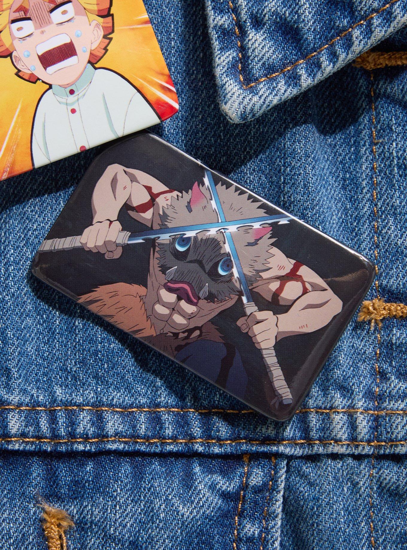 Demon Slayer: Kimetsu no Yaiba Inosuke Portrait Rectangle Button Pin, , alternate