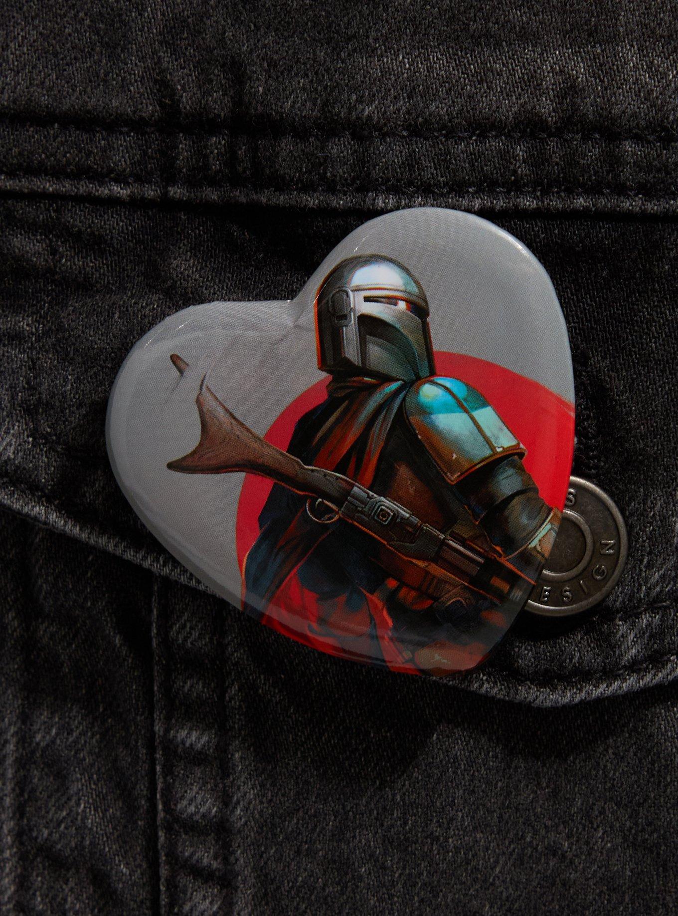 Star Wars The Mandalorian Portrait Heart Button Pin, , alternate