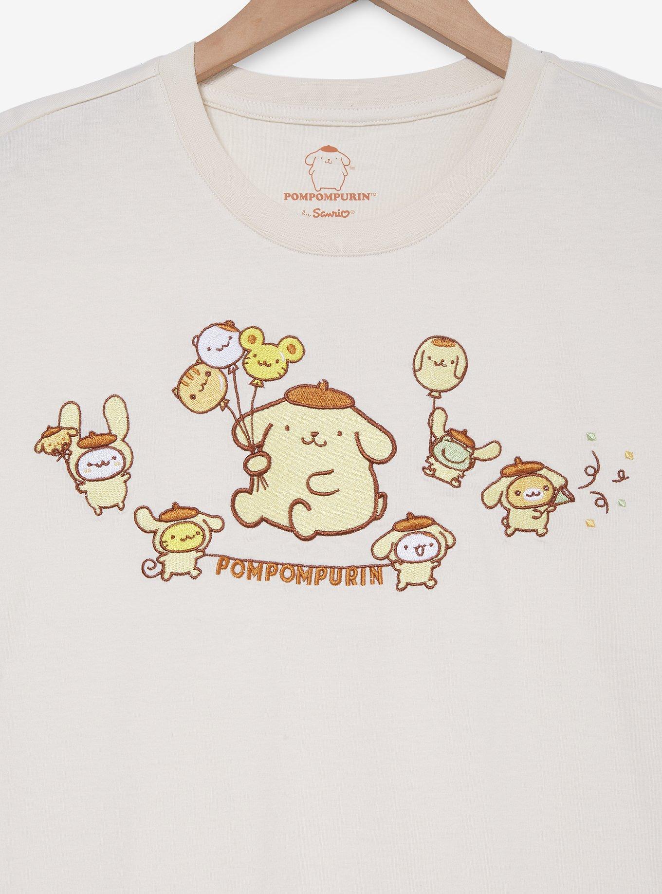 Sanrio Pompompurin Party Embroidered Women's T-Shirt - BoxLunch Exclusive, , hi-res