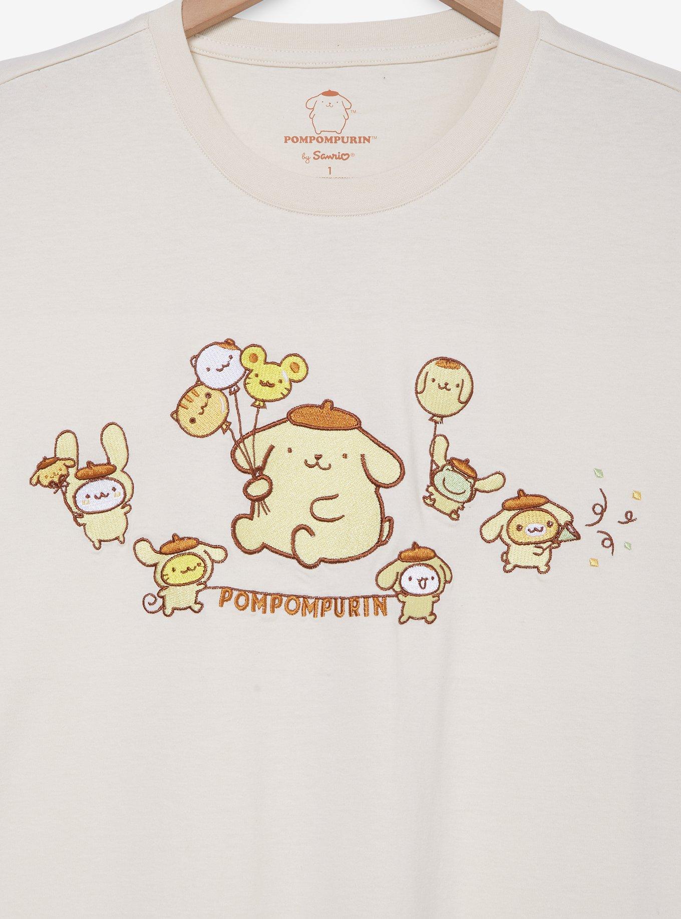 Sanrio Pompompurin Party Embroidered Women's Plus Size T-Shirt - BoXLunch Exclusive, , hi-res
