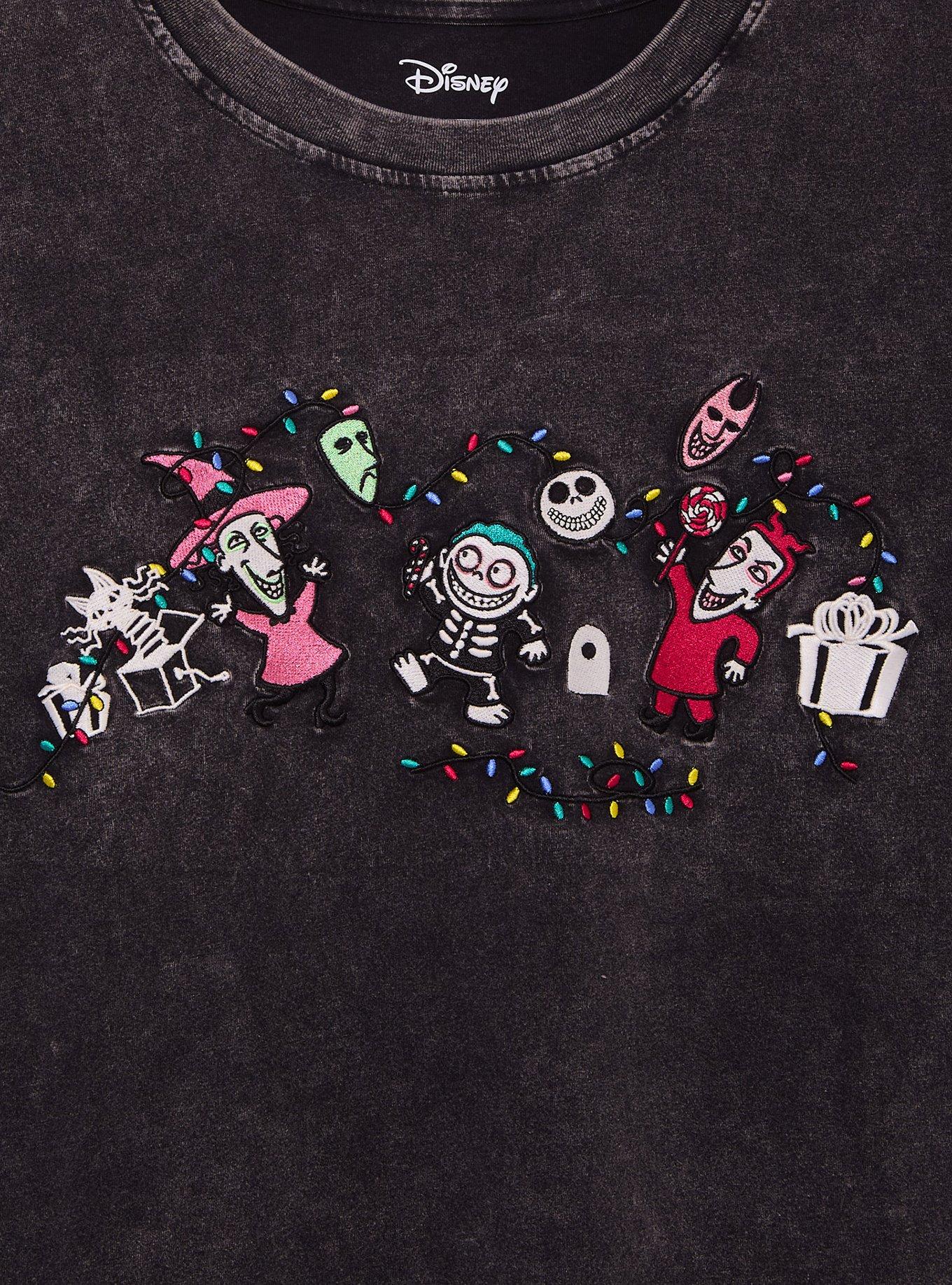 Disney The Nightmare Before Christmas Lock, Shock, & Barrel Glow-in-the-Dark Embroidered Women's T-Shirt - BoxLunch Exclusive