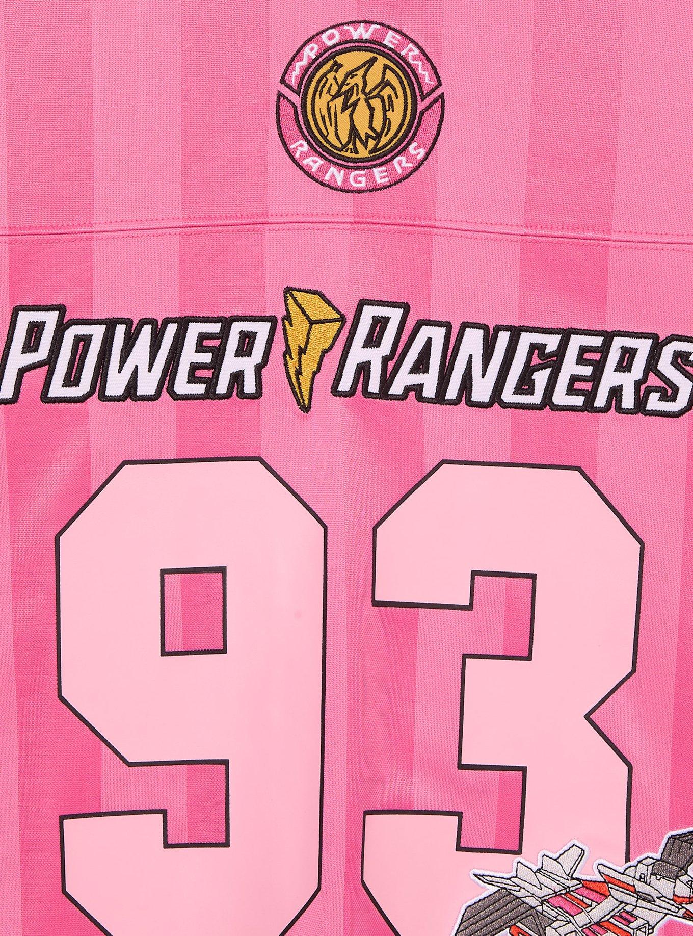 Mighty Morphin Power Rangers Pink Ranger Women's Cropped Football Jersey - BoxLunch Exclusive, PINK, alternate