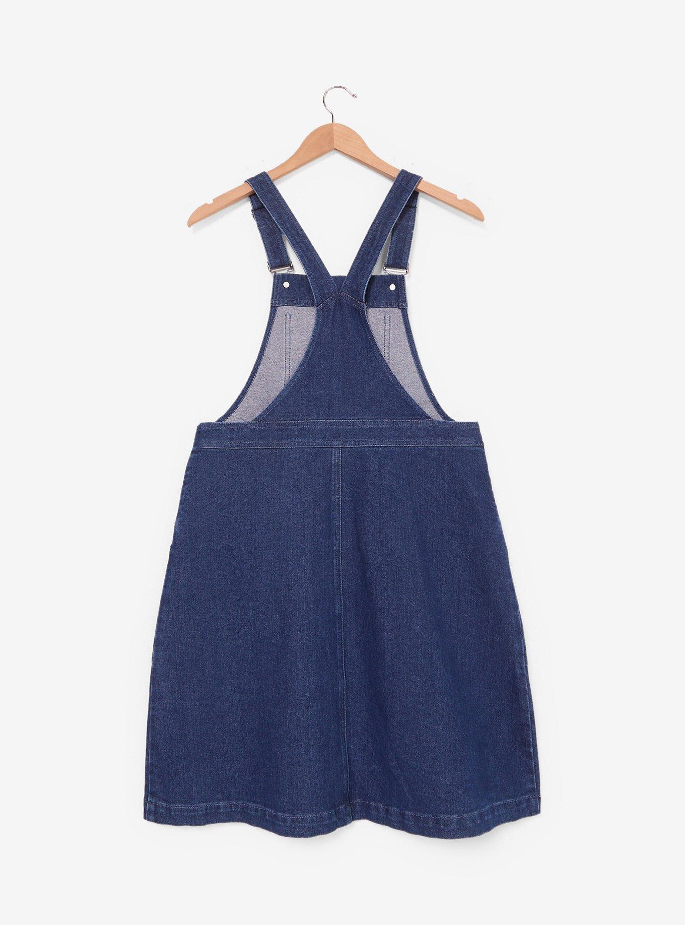 Studio Ghibli&reg; My Neighbor Totoro Embroidered Plus Size Overall Dress &mdash; BoxLunch Exclusive, DENIM, alternate