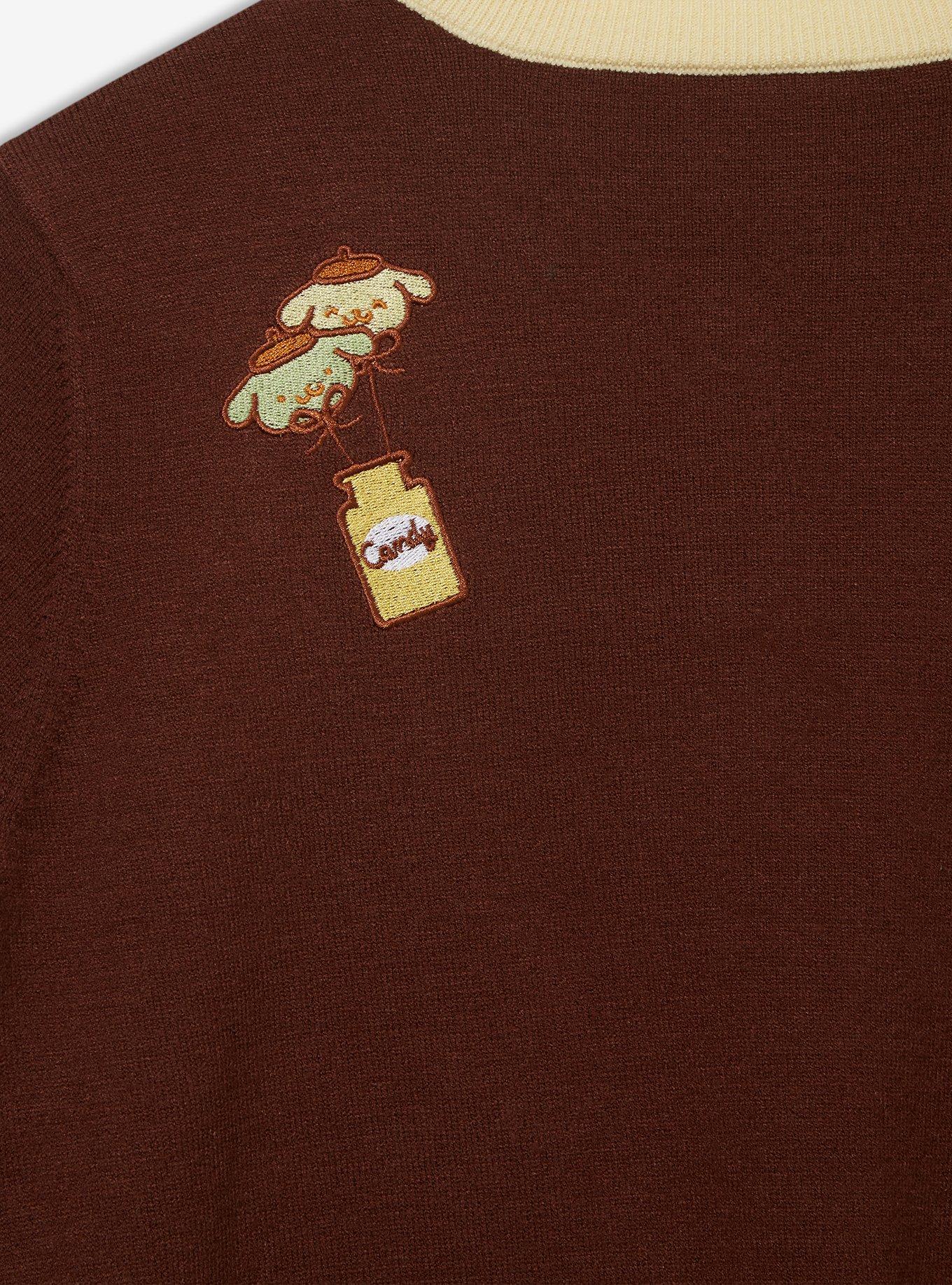 Sanrio Pompompurin Party Embroidered Women's Cardigan - BoxLunch Exclusive, BROWN, alternate