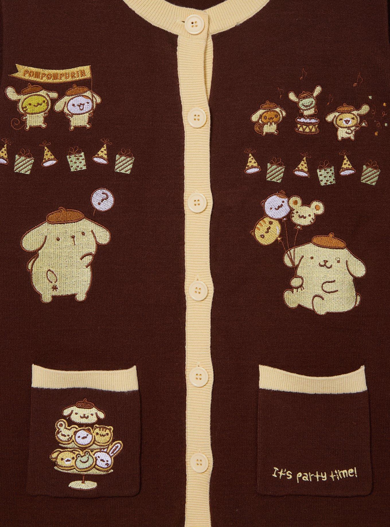 Sanrio Pompompurin Party Embroidered Women's Plus Cardigan - BoxLunch Exclusive