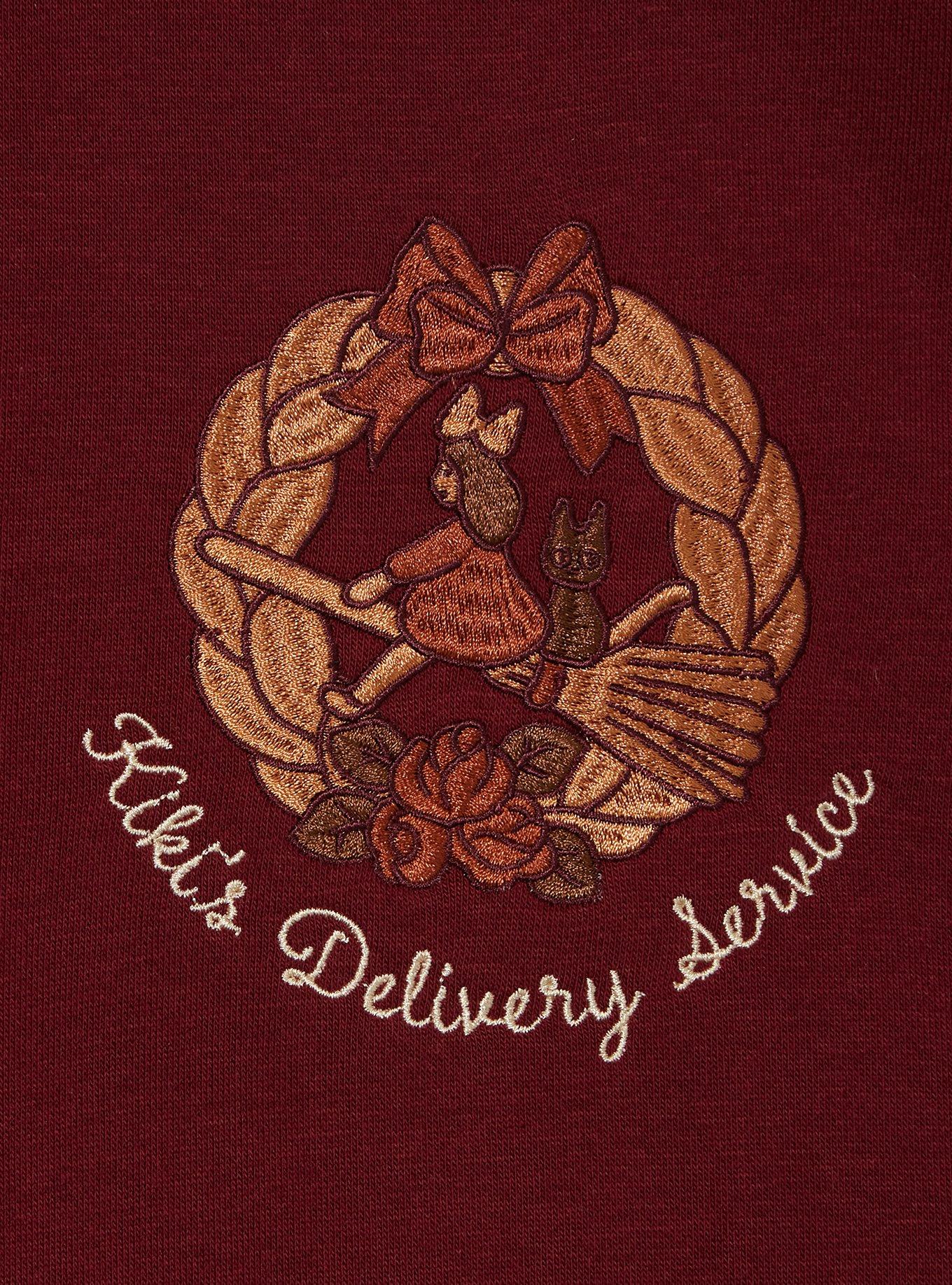 Her Universe Studio Ghibli&reg; Kiki's Delivery Service Bakery Floral Embroidered Crewneck - BoxLunch Exclusive, BURGUNDY, alternate