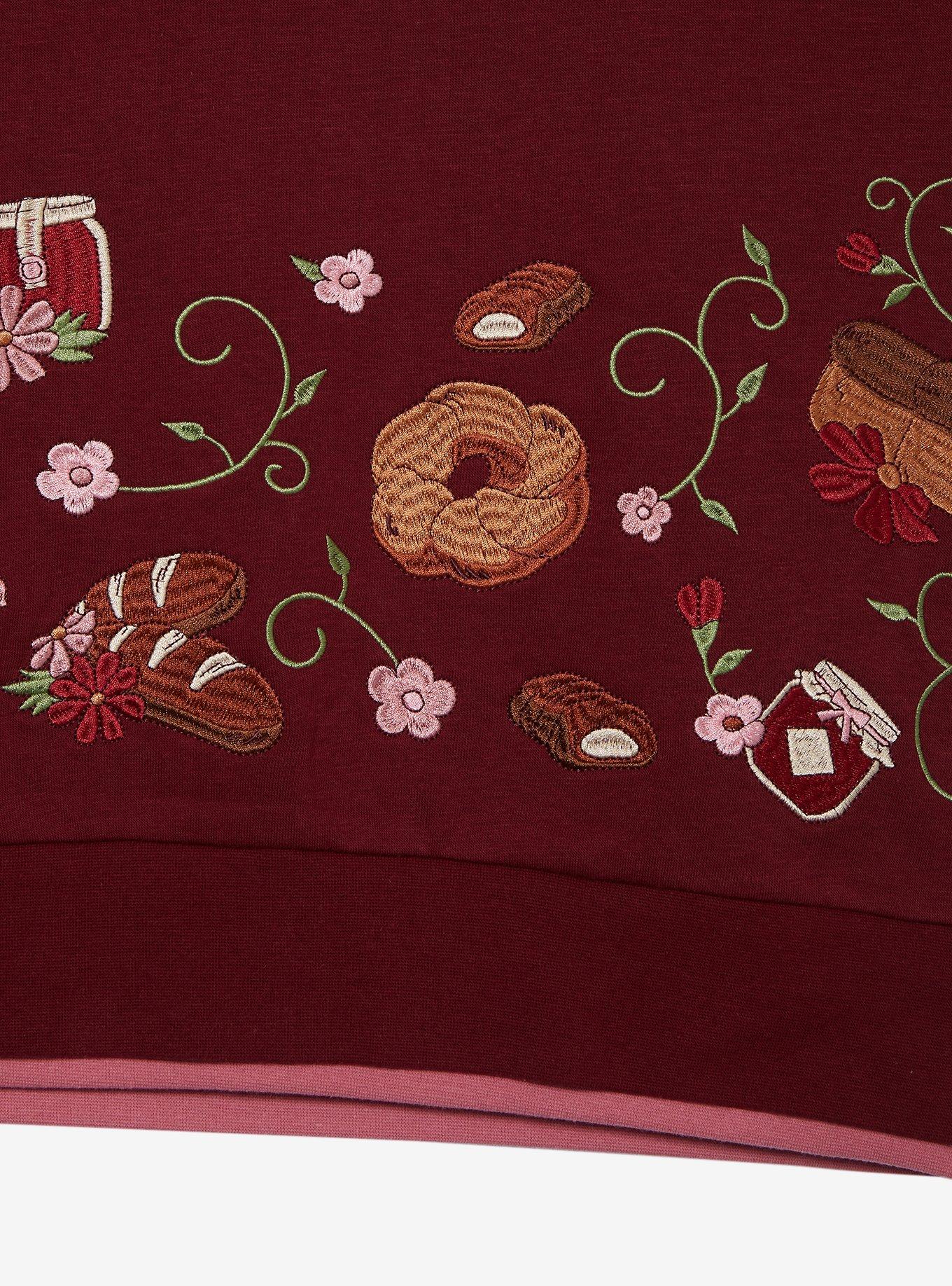 Her Universe Studio Ghibli&reg; Kiki's Delivery Service Bakery Floral Embroidered Crewneck - BoxLunch Exclusive, BURGUNDY, alternate