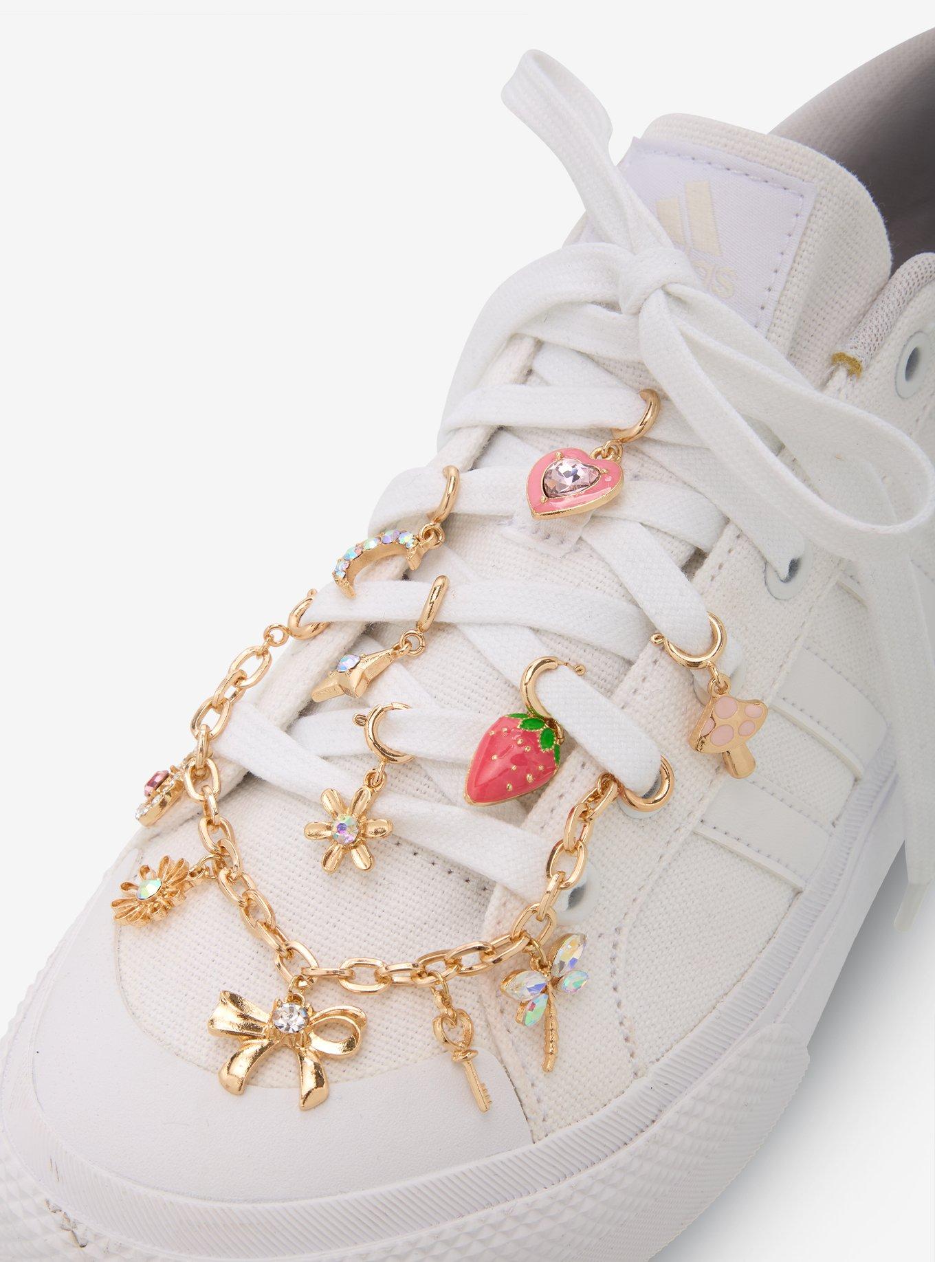 Bling Heart & Flower Shoe Charm Set, , hi-res