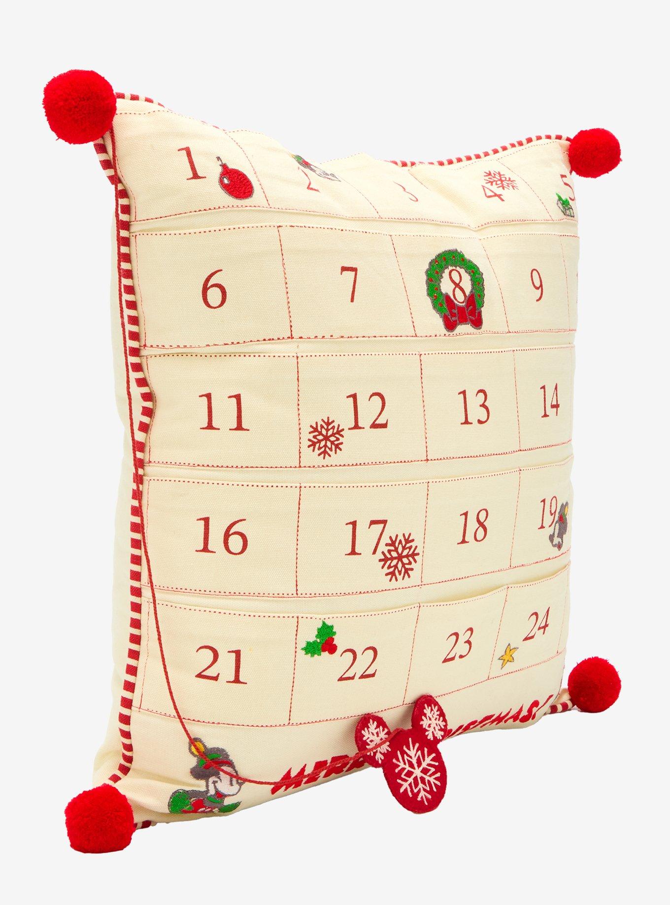 Disney Mickey Mouse Christmas Countdown Calendar Pillow — BoxLunch Exclusive, , hi-res