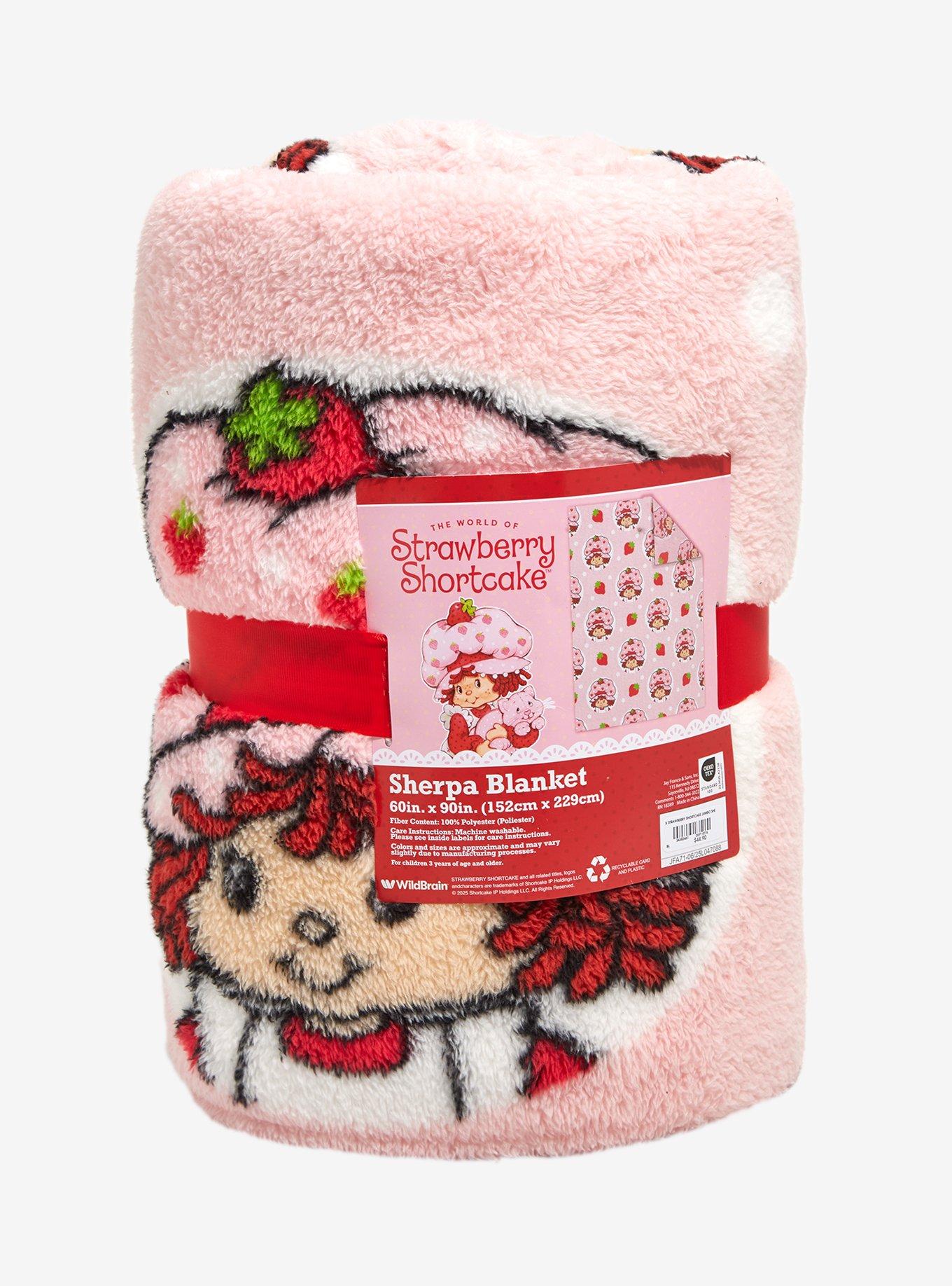 Strawberry Shortcake Allover Print Sherpa Throw - BoxLunch Exclusive, , hi-res