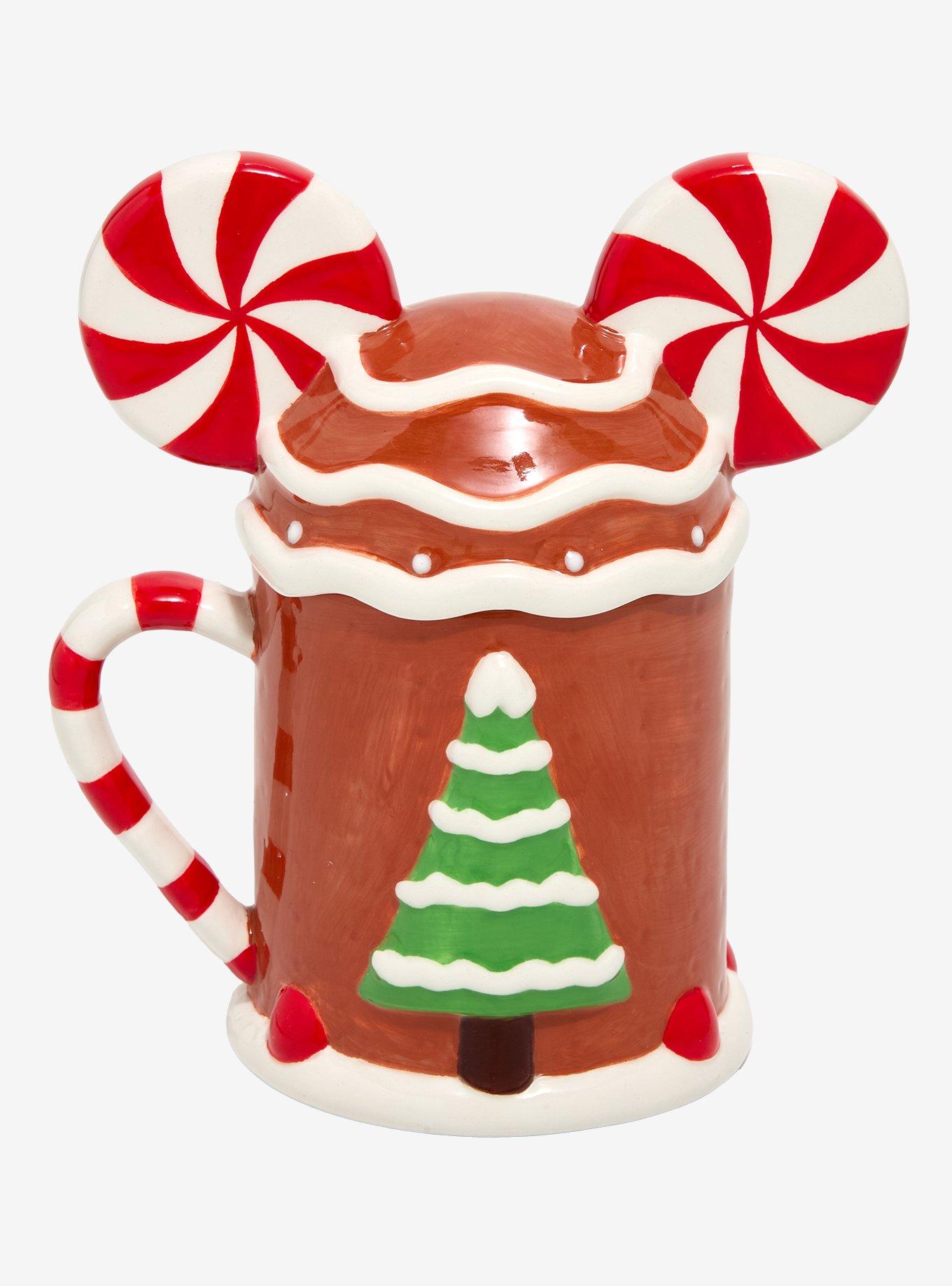 Disney Mickey Mouse Gingerbread House Figural Mug With Lid — BoxLunch Exclusive, , hi-res